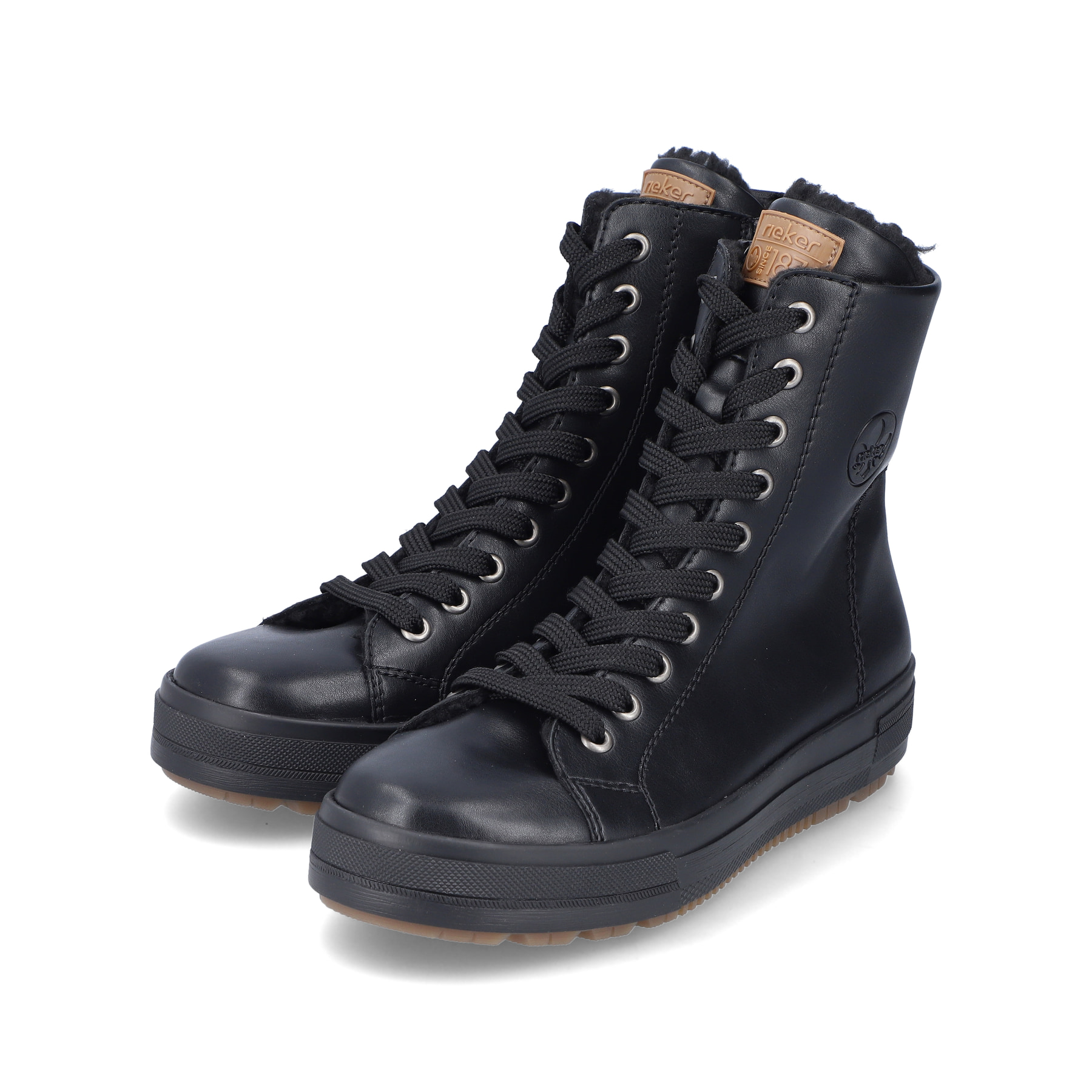 Rieker Damen Schnürstiefel tiefschwarz