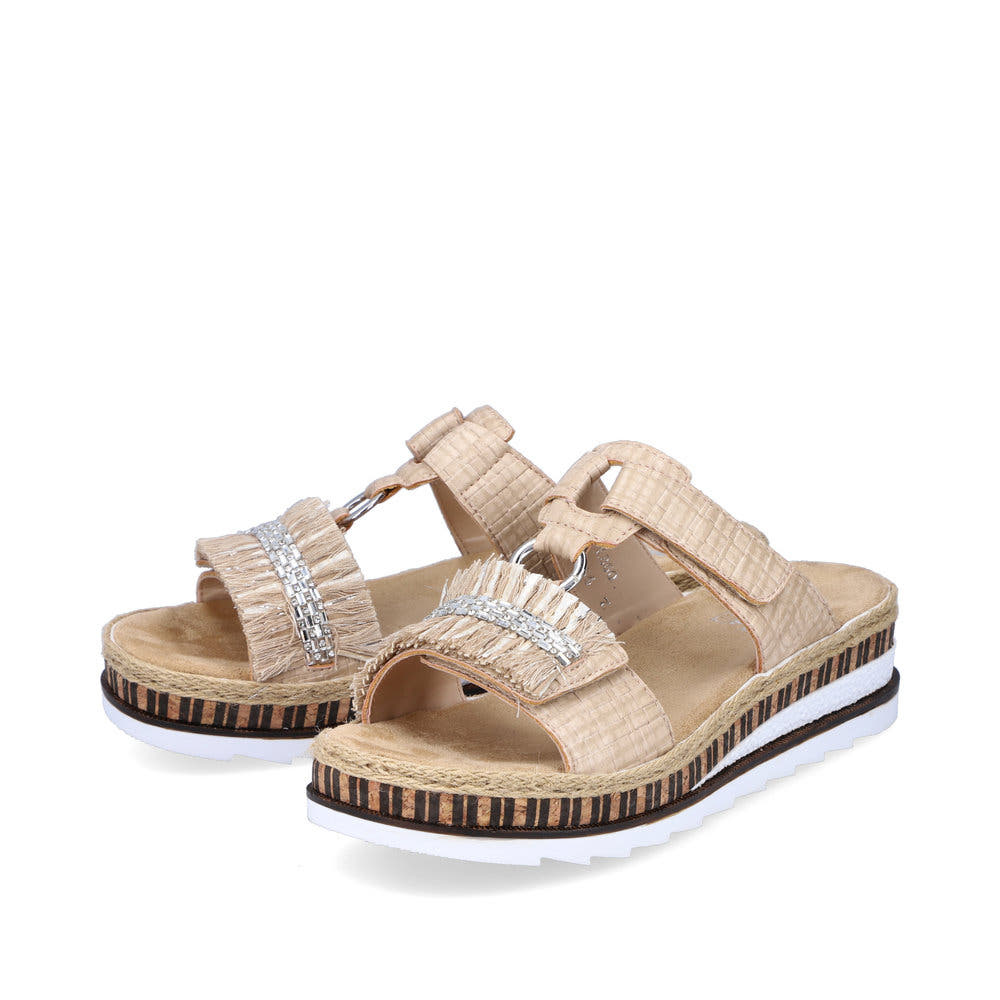 Rieker Damen Pantoletten cremebeige