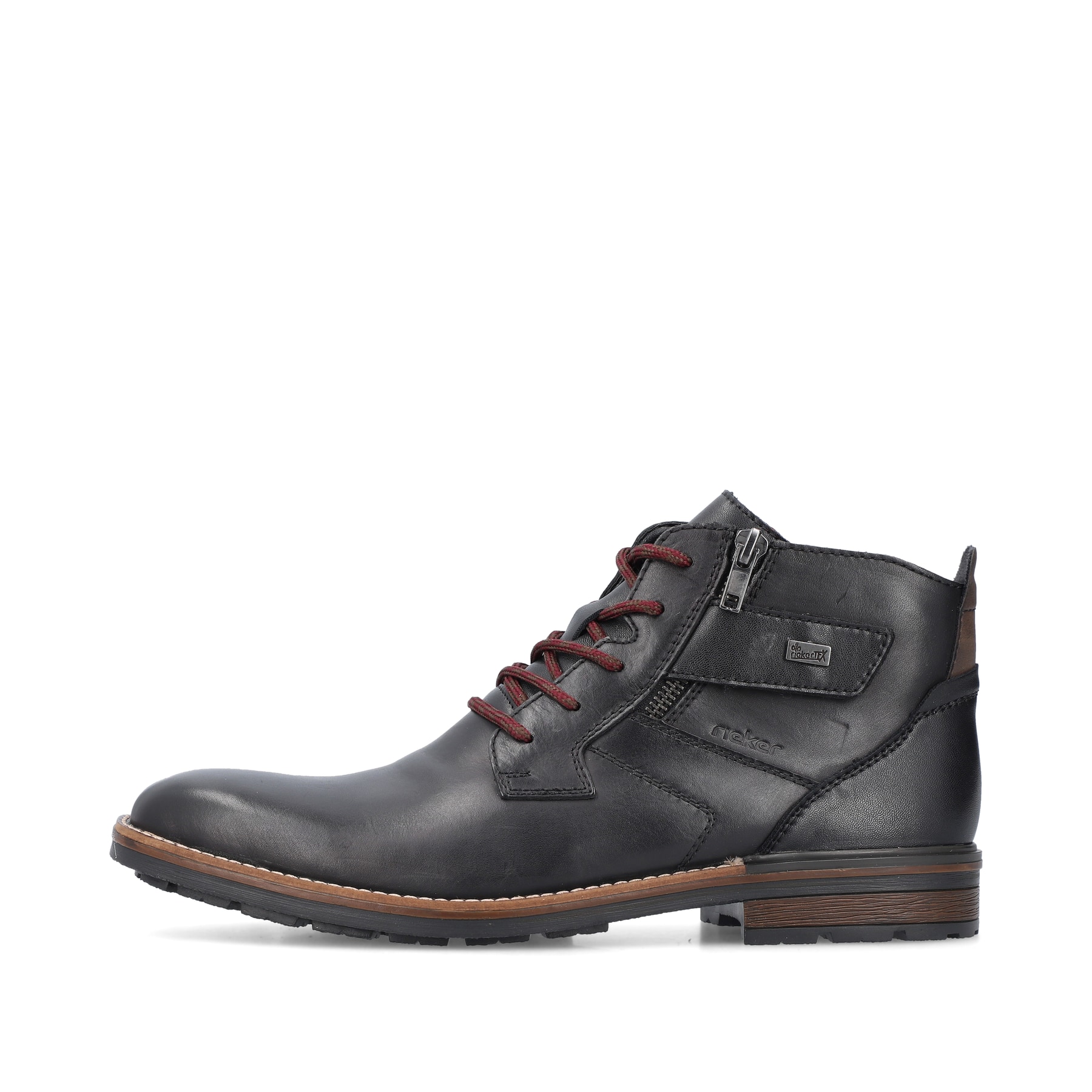 Rieker Herren Schnürstiefel glanzschwarz