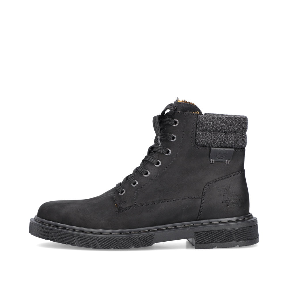 Rieker Herren Schnürstiefel tiefschwarz