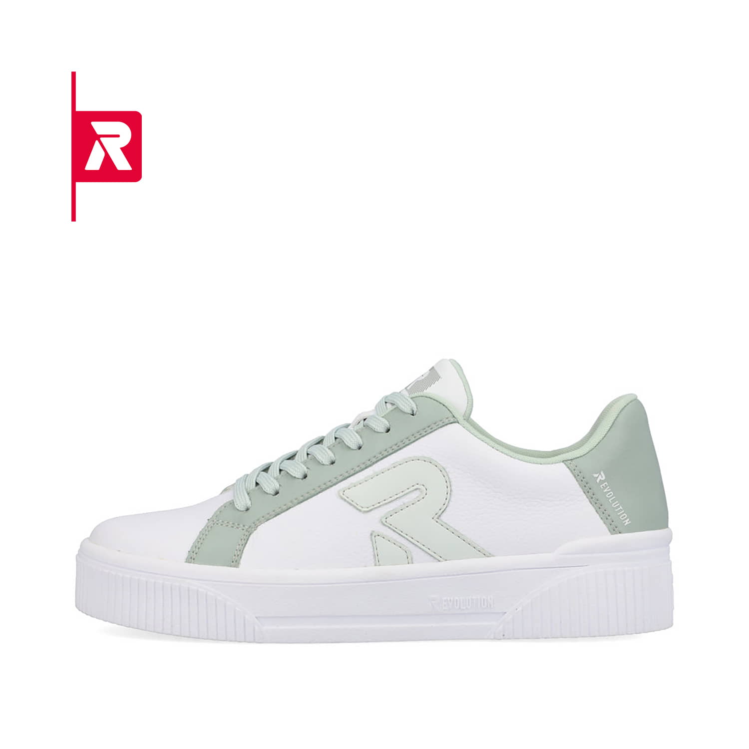 Rieker EVOLUTION Damen Sneaker swan-white mint-green
