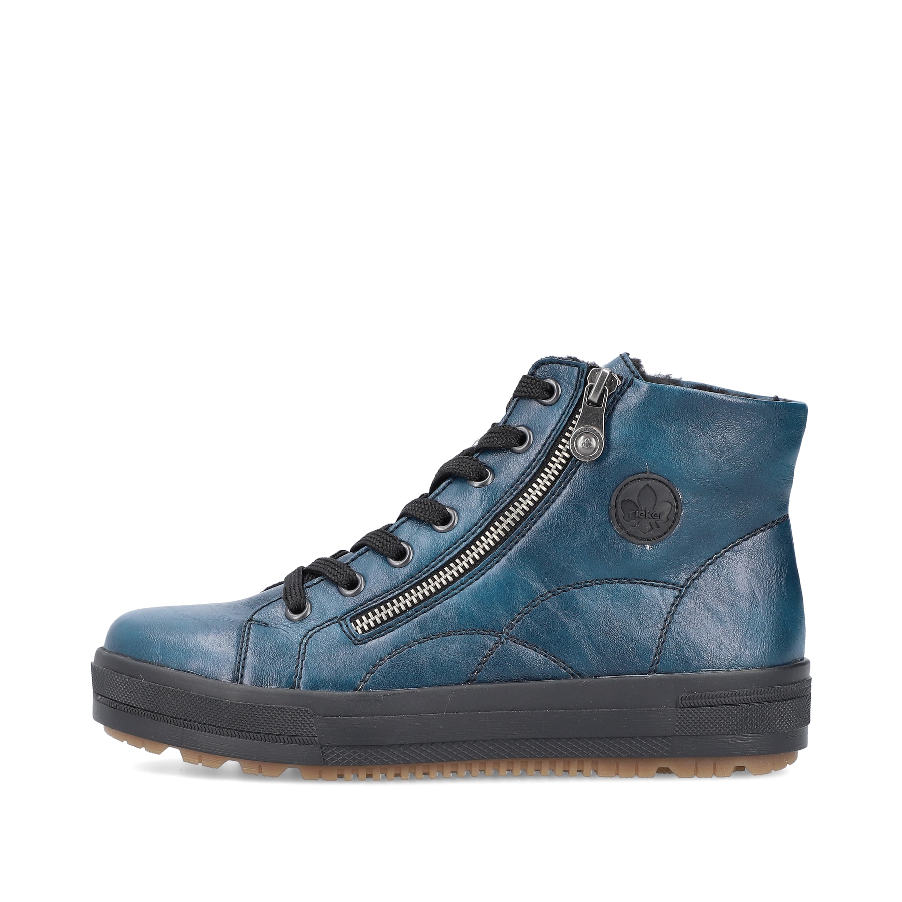 Rieker Damen Schnürstiefel petrol-schwarz