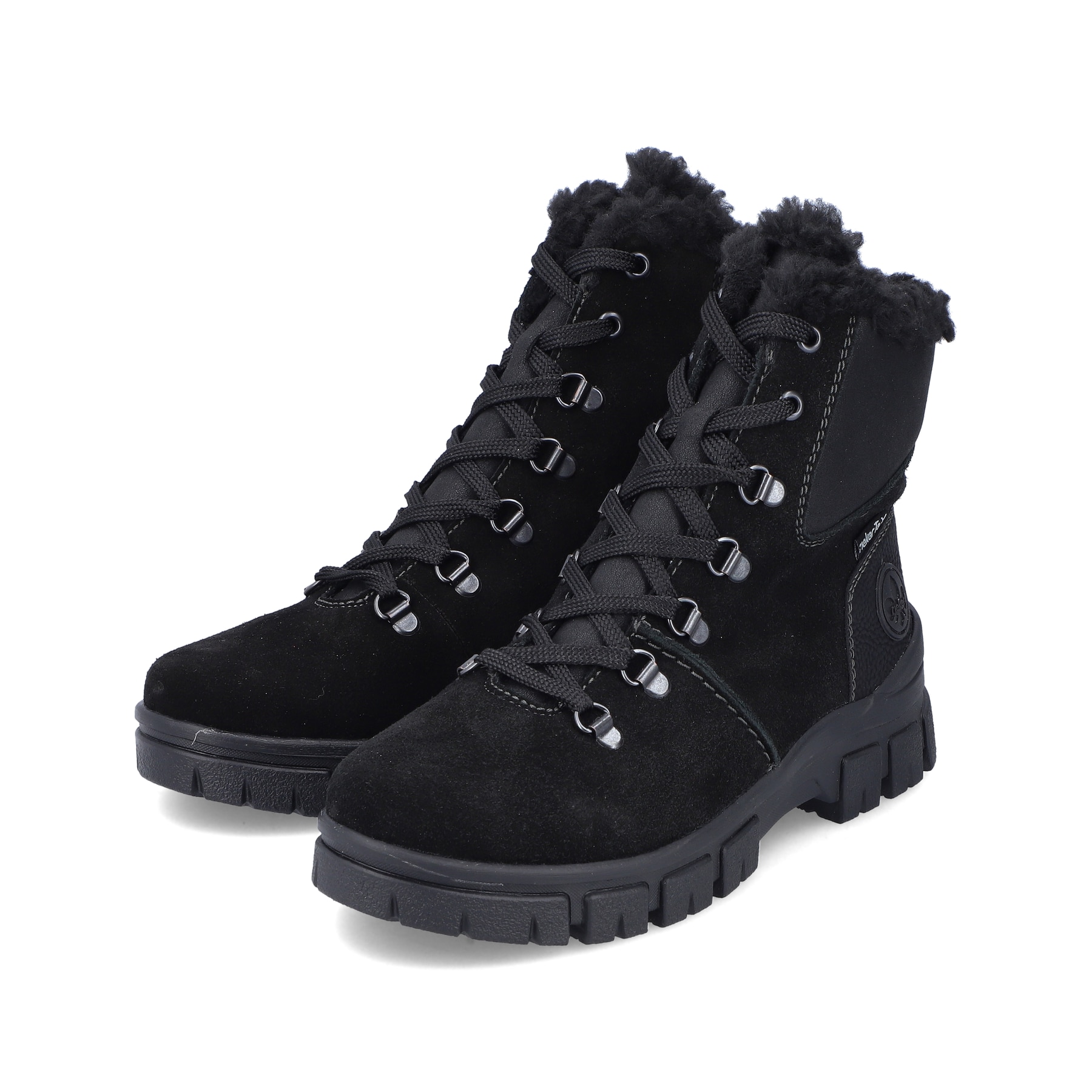 Rieker Damen Schnürstiefel nachtschwarz