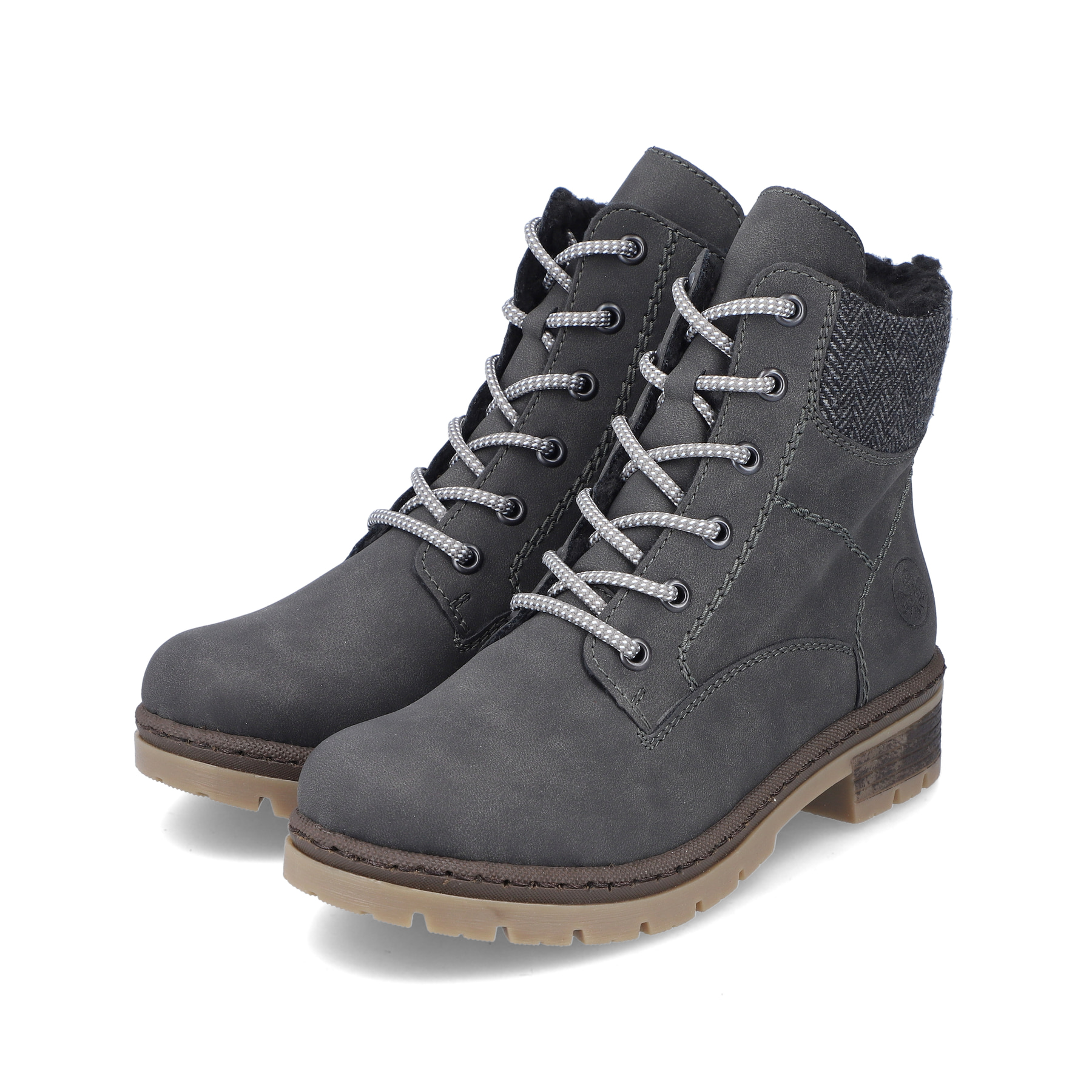 Rieker Damen Schnürstiefel asphaltgrau