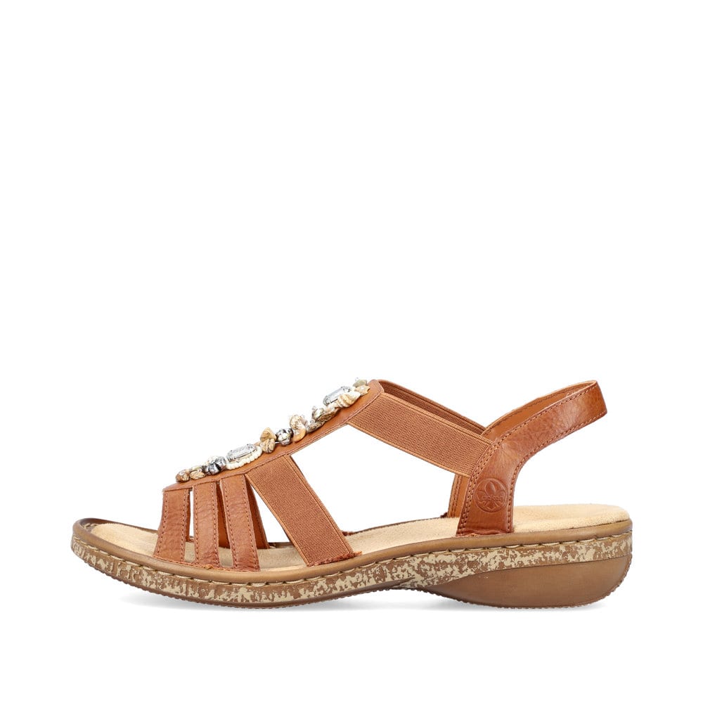 Rieker Damen Riemchensandalen karamellbraun