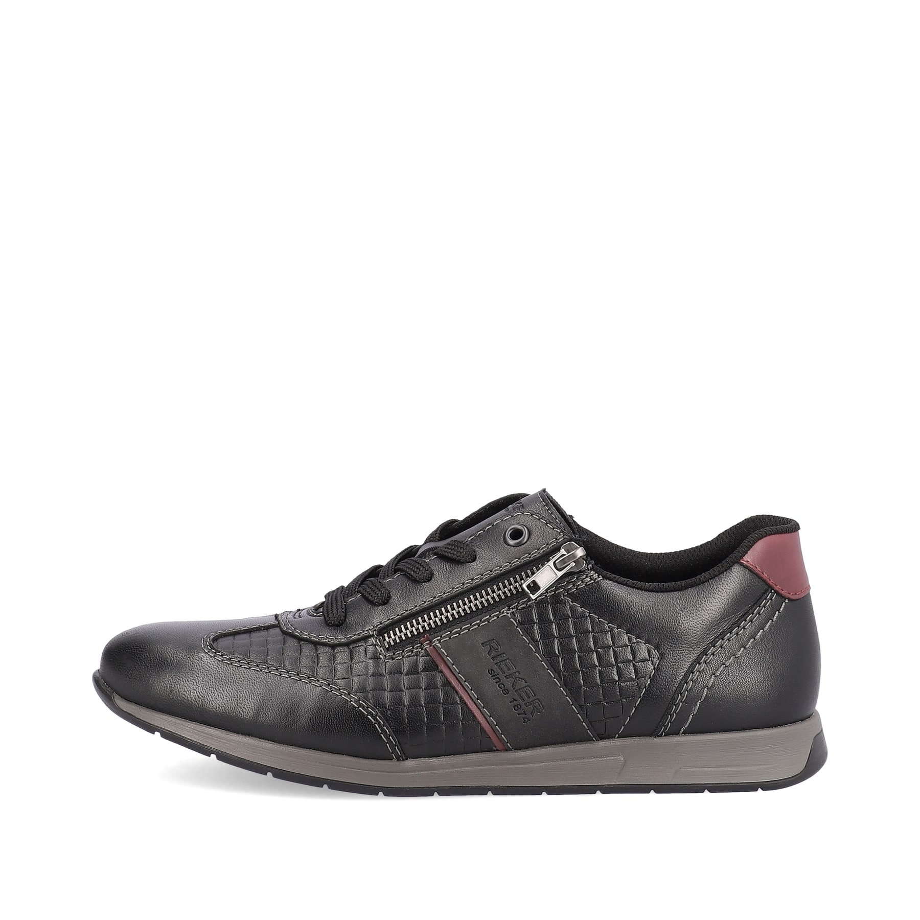 Rieker Herren Schnürschuhe asphaltschwarz