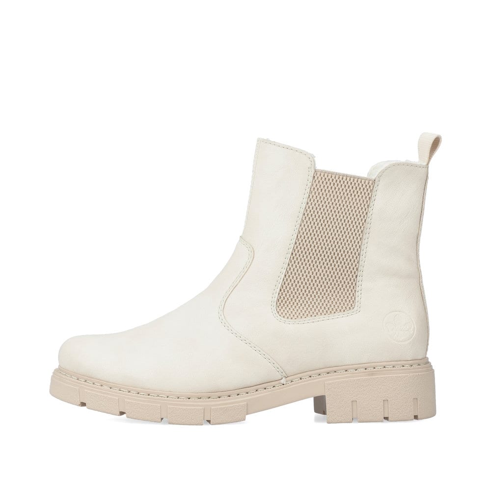 Rieker Damen Chelsea Boots cremeweiß