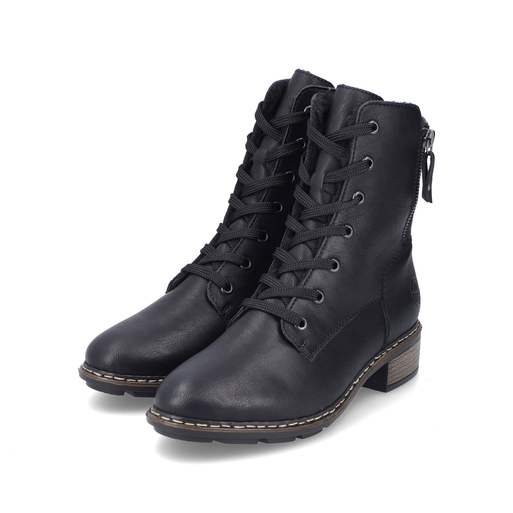 Rieker Damen Schnürstiefel nachtschwarz