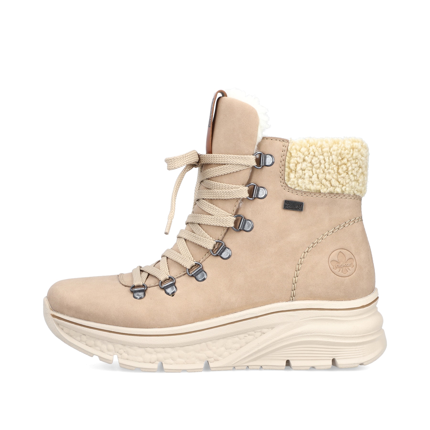 Rieker Damen Schnürstiefel sandbeige