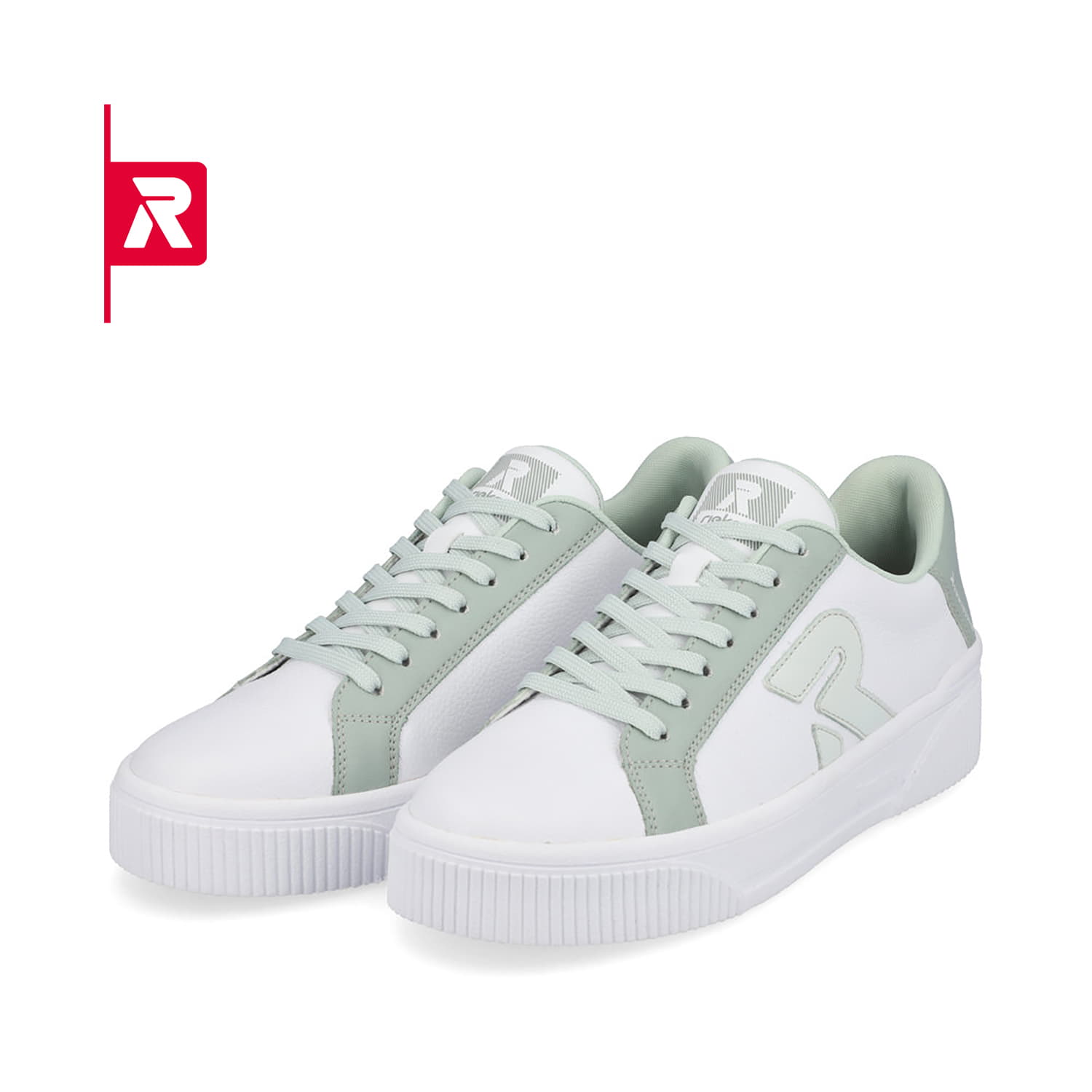 Rieker EVOLUTION Damen Sneaker swan-white mint-green