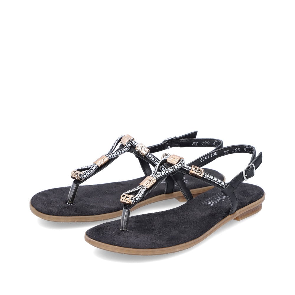 Rieker Damen Riemchensandalen nachtschwarz