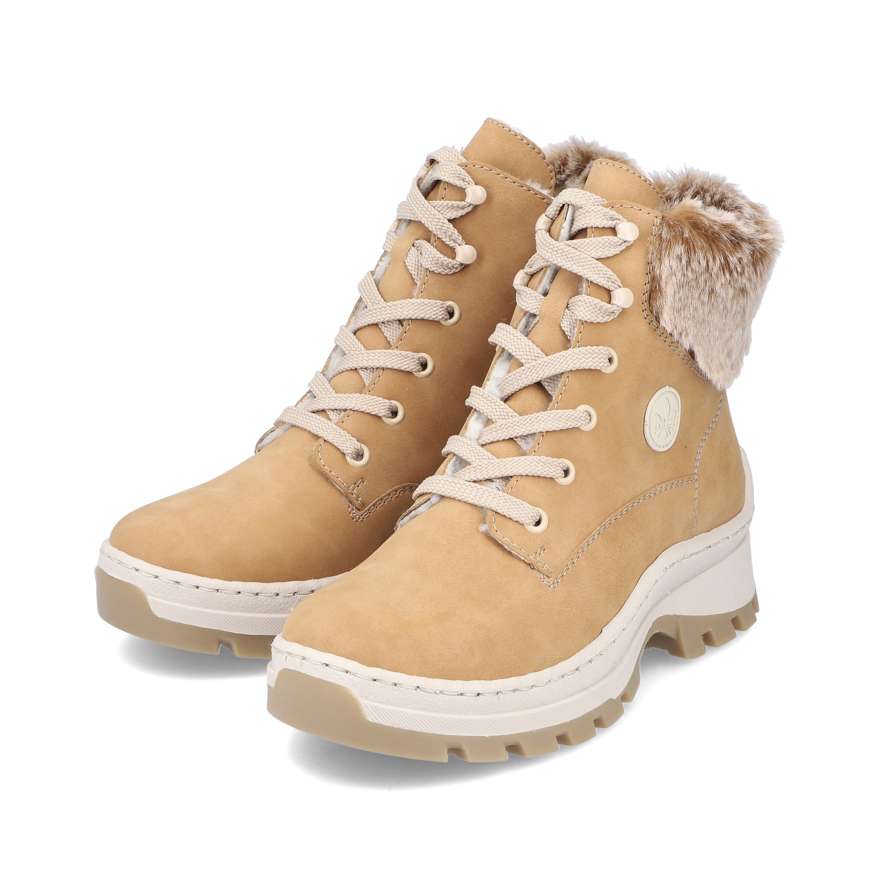 Rieker Damen Schnürstiefel karamellbraun