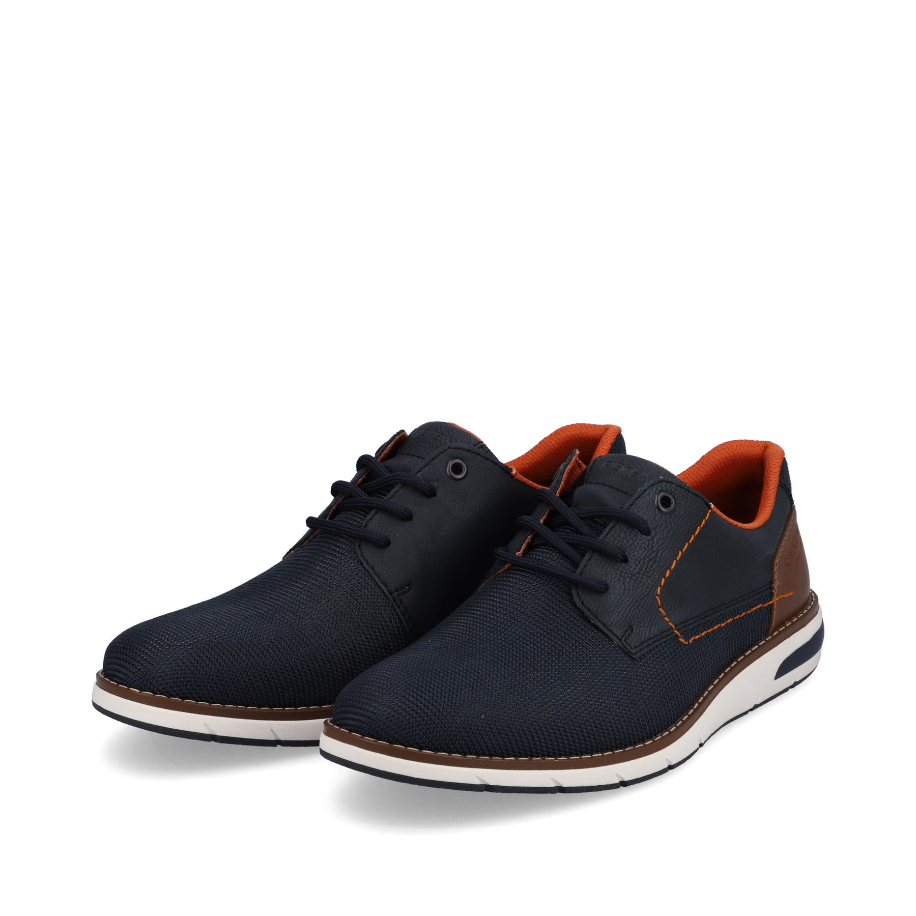 Rieker Herren Schnürschuhe marineblau-orange