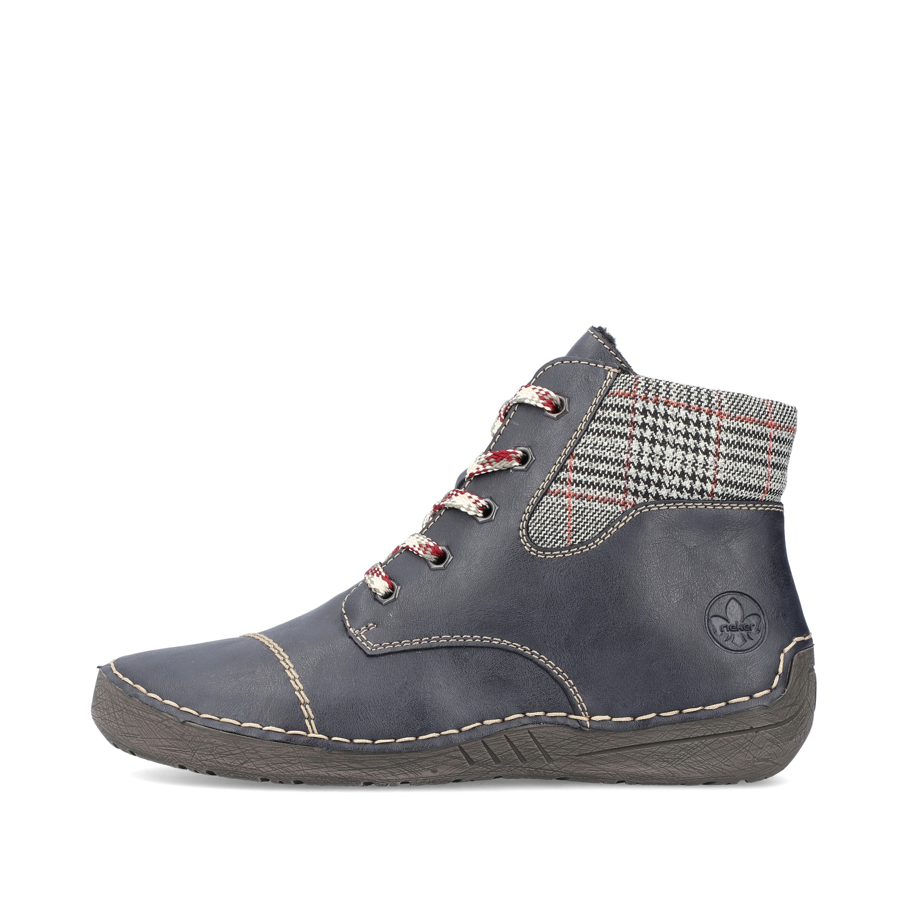 Rieker Damen Schnürstiefel stahlblau