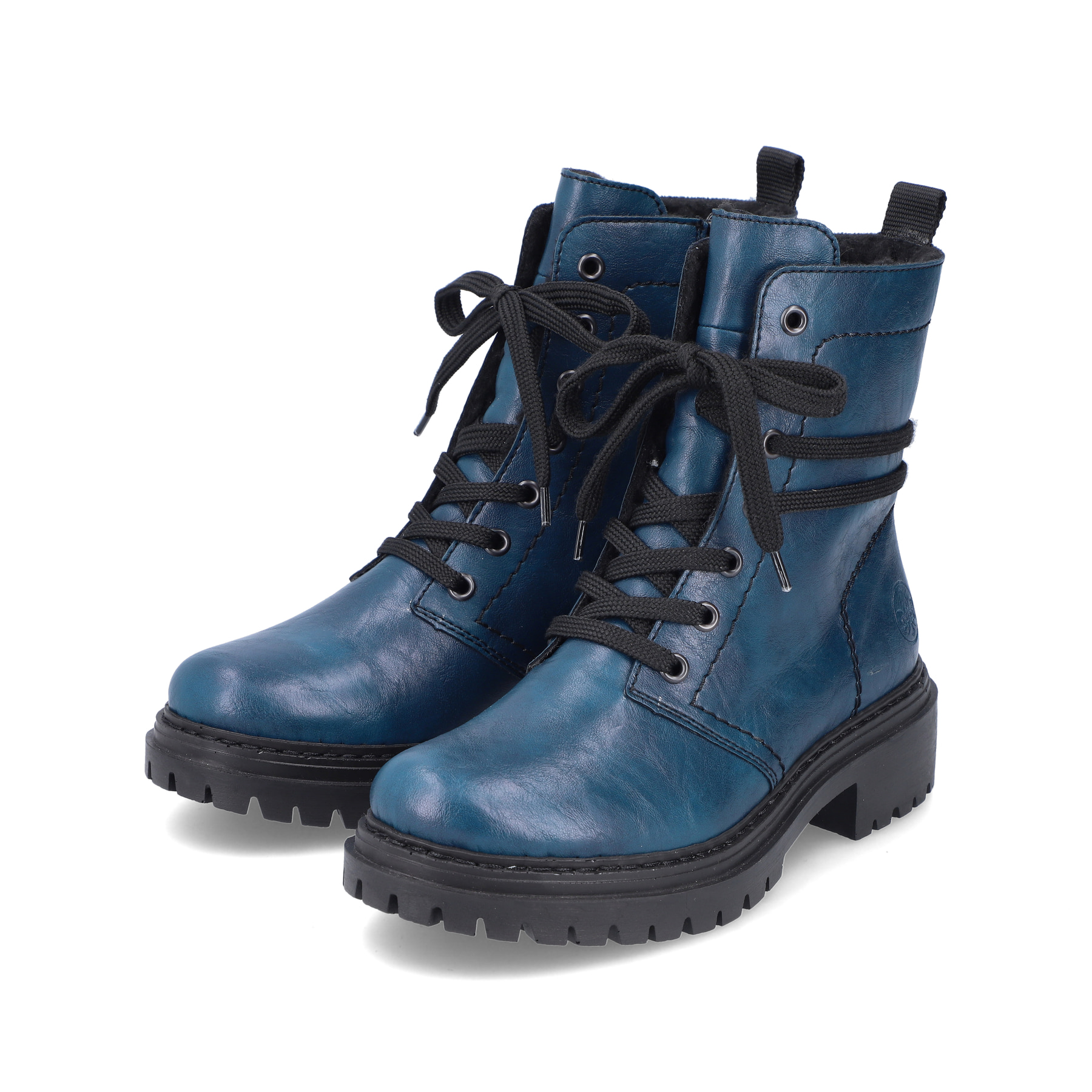 Rieker Damen Biker Boots cyanblau