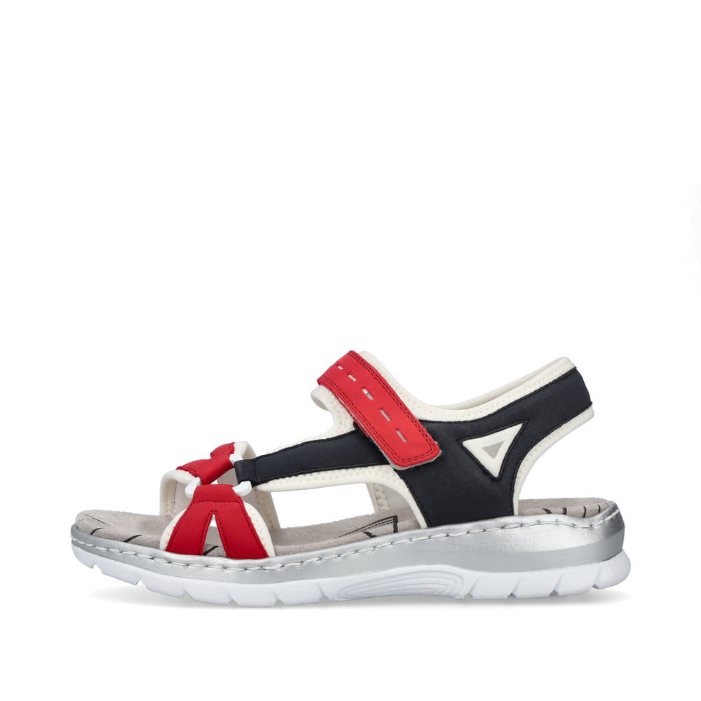 Rieker Damen Trekkingsandalen feuerrot-marineblau