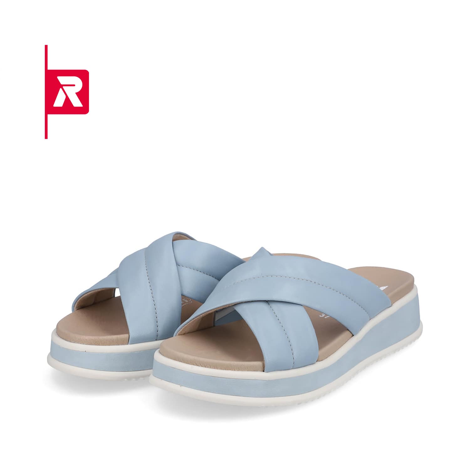Rieker EVOLUTION Damen Pantoletten light summer blue