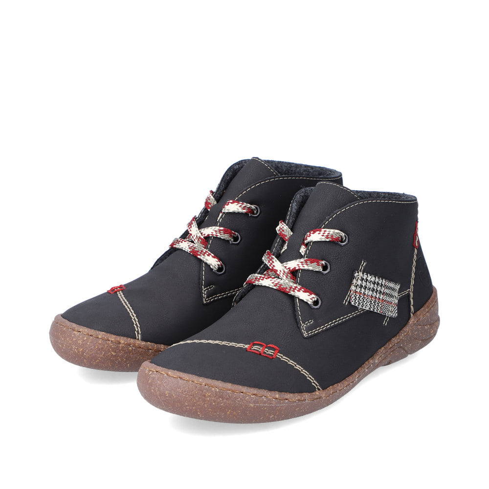 Rieker Damen Schnürschuhe tiefschwarz