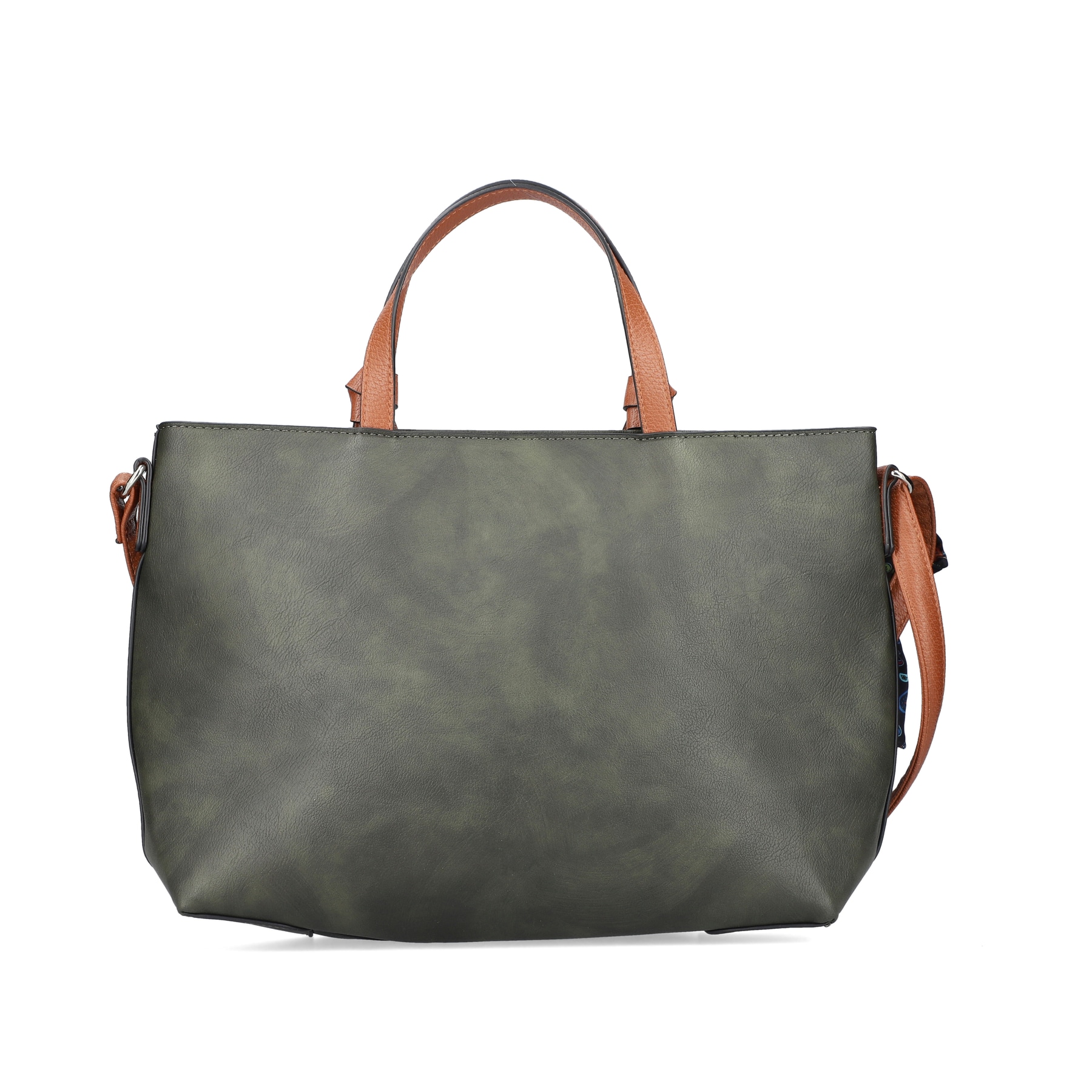 Rieker Damen Shopper grüngrau-nougatbraun
