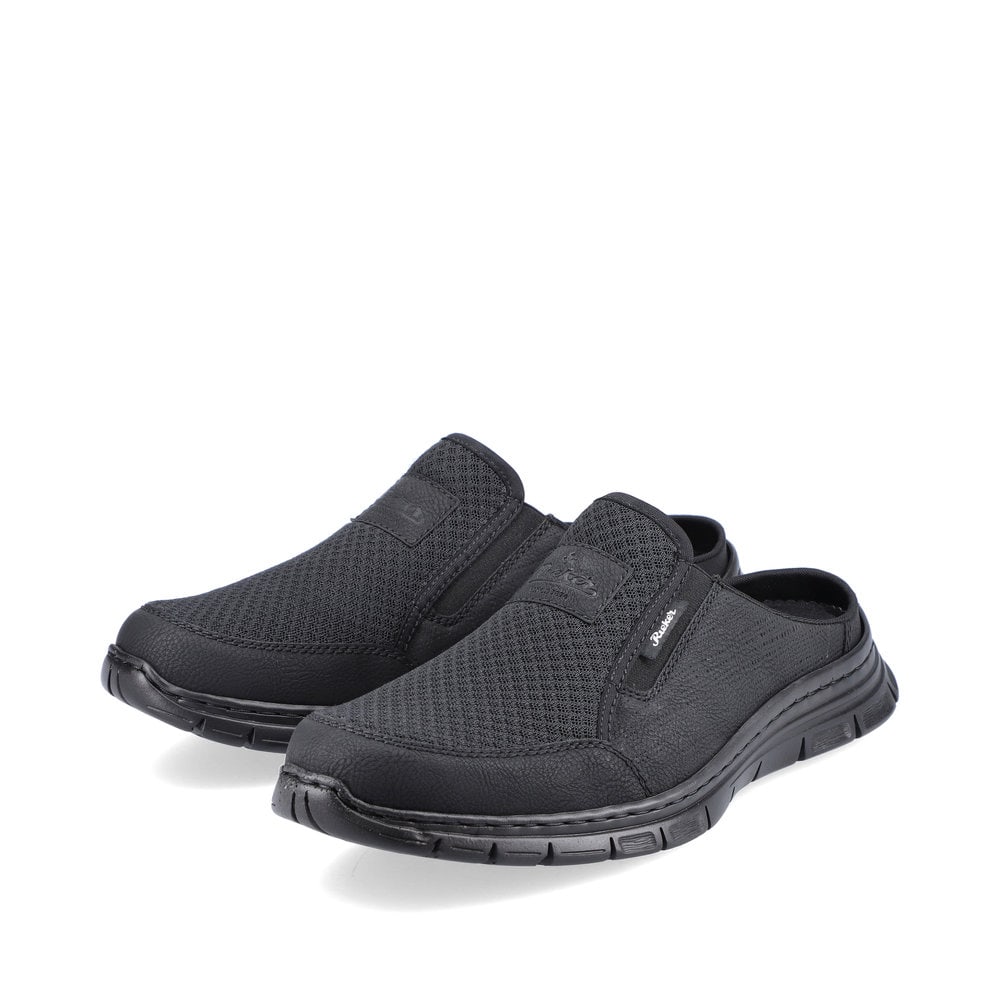 Rieker Herren Clogs tiefschwarz