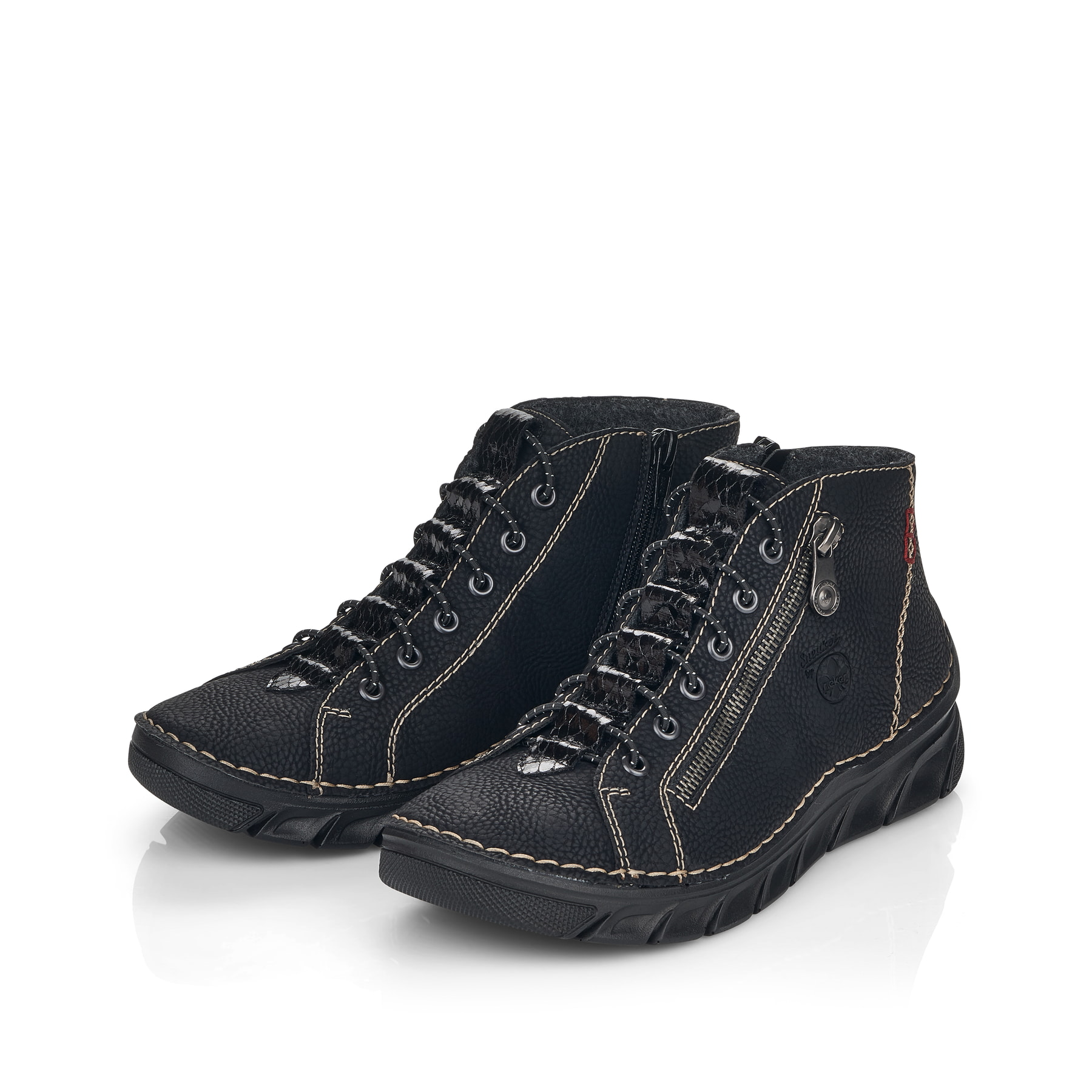 Rieker Damen Schnürschuhe tiefschwarz