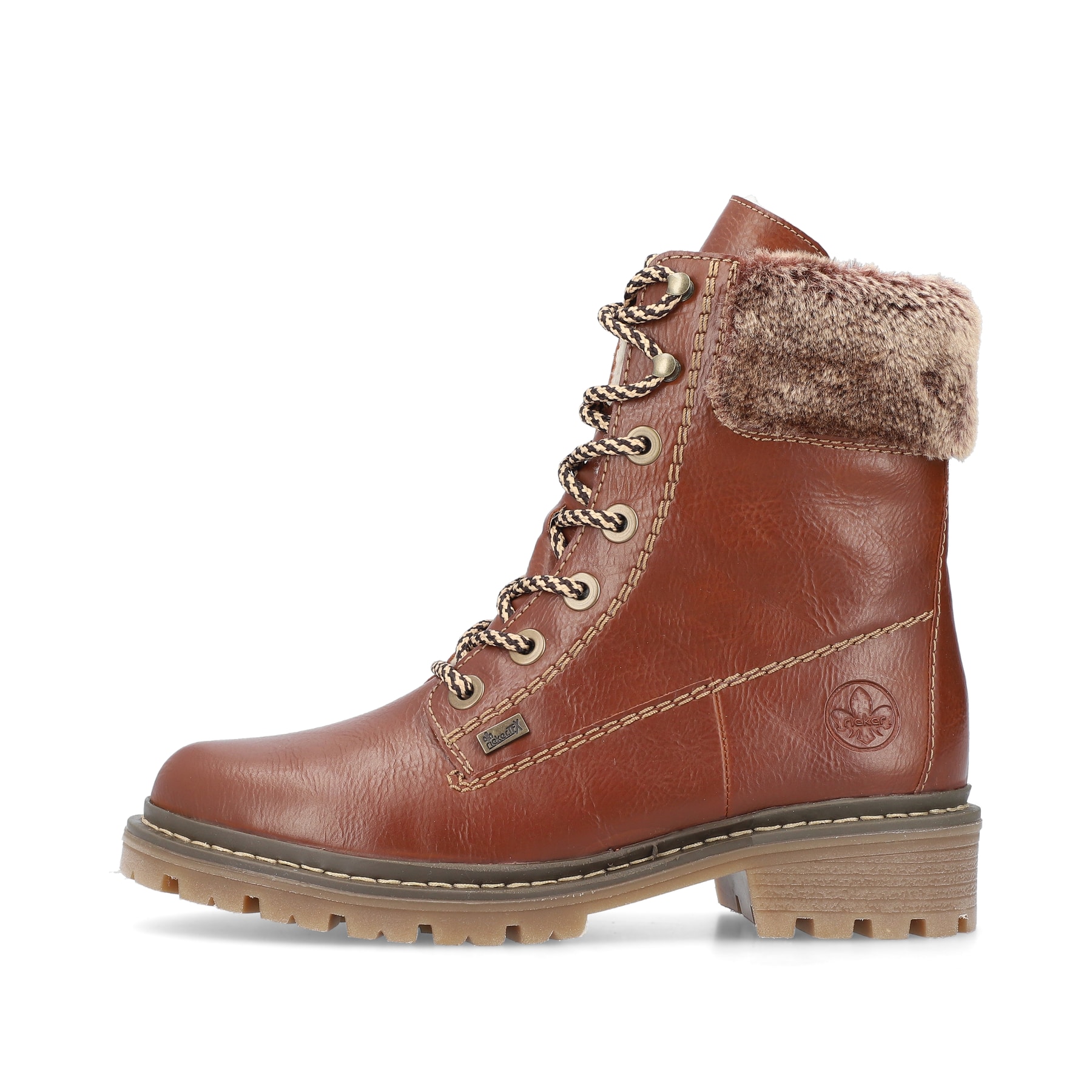 Rieker Damen Schnürstiefel fuchsbraun