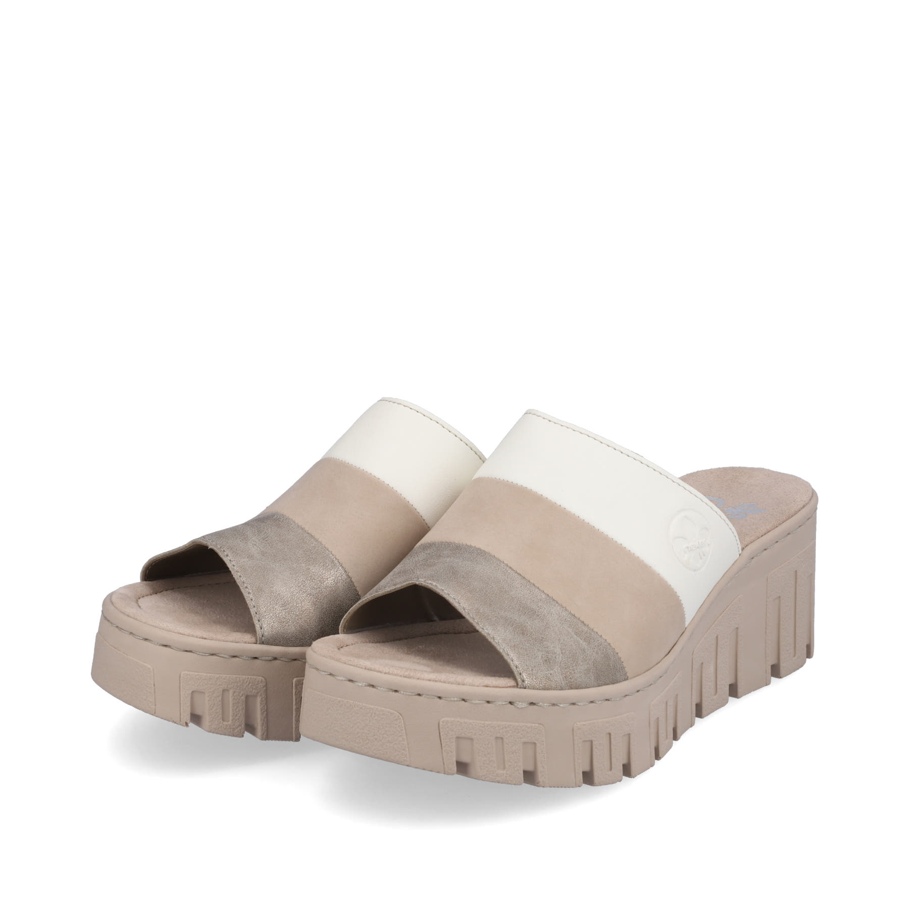 Rieker Damen Pantoletten hellbeige