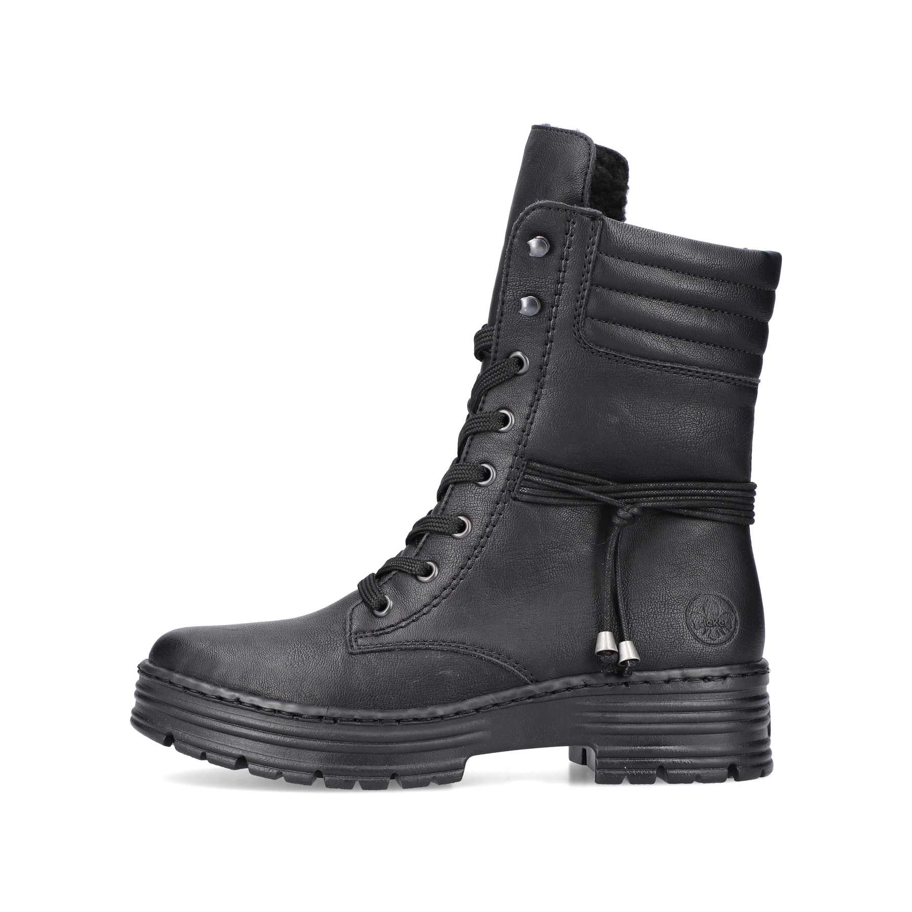 Rieker Damen Schnürstiefel tiefschwarz
