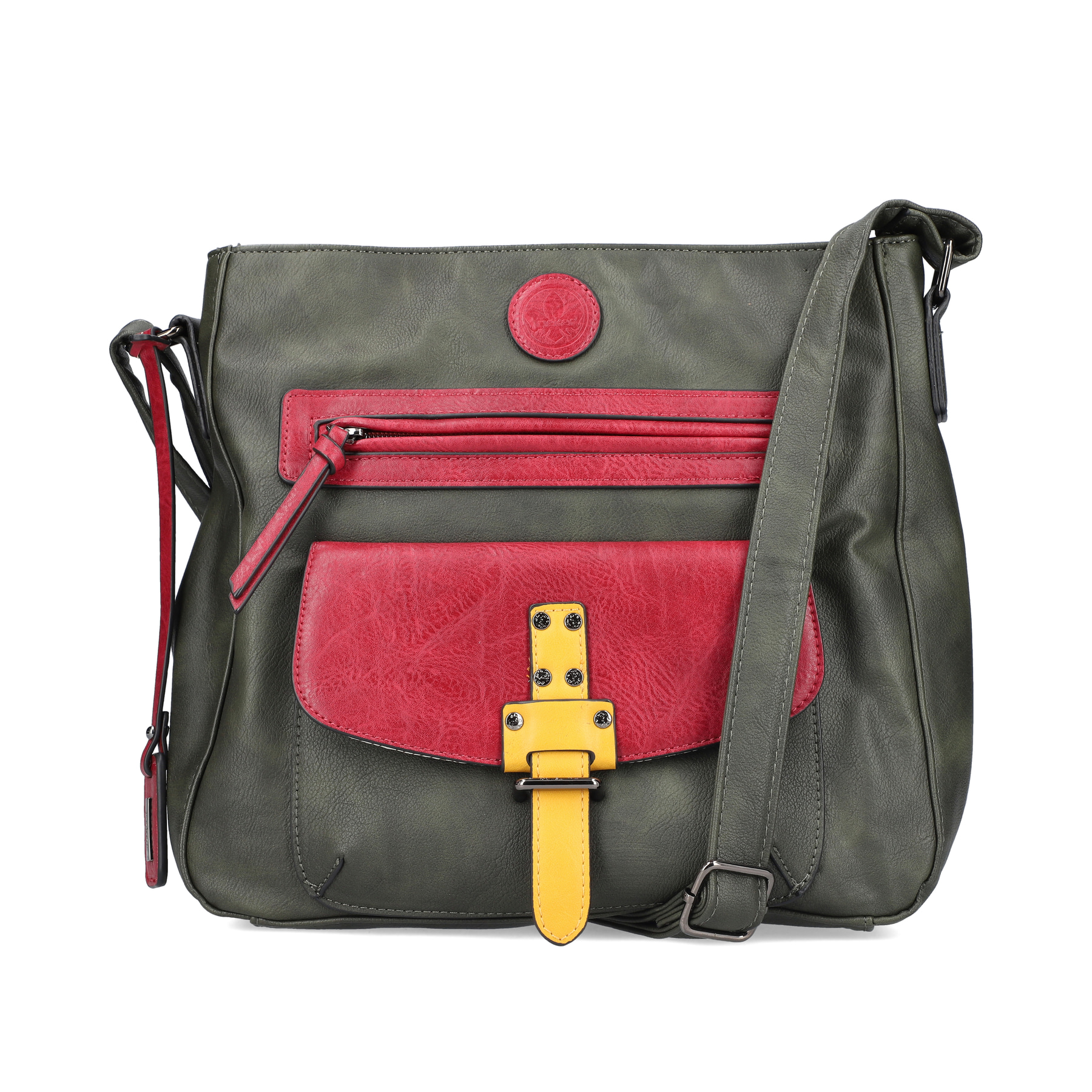 Rieker Damen Handtasche khaki-kirschrot