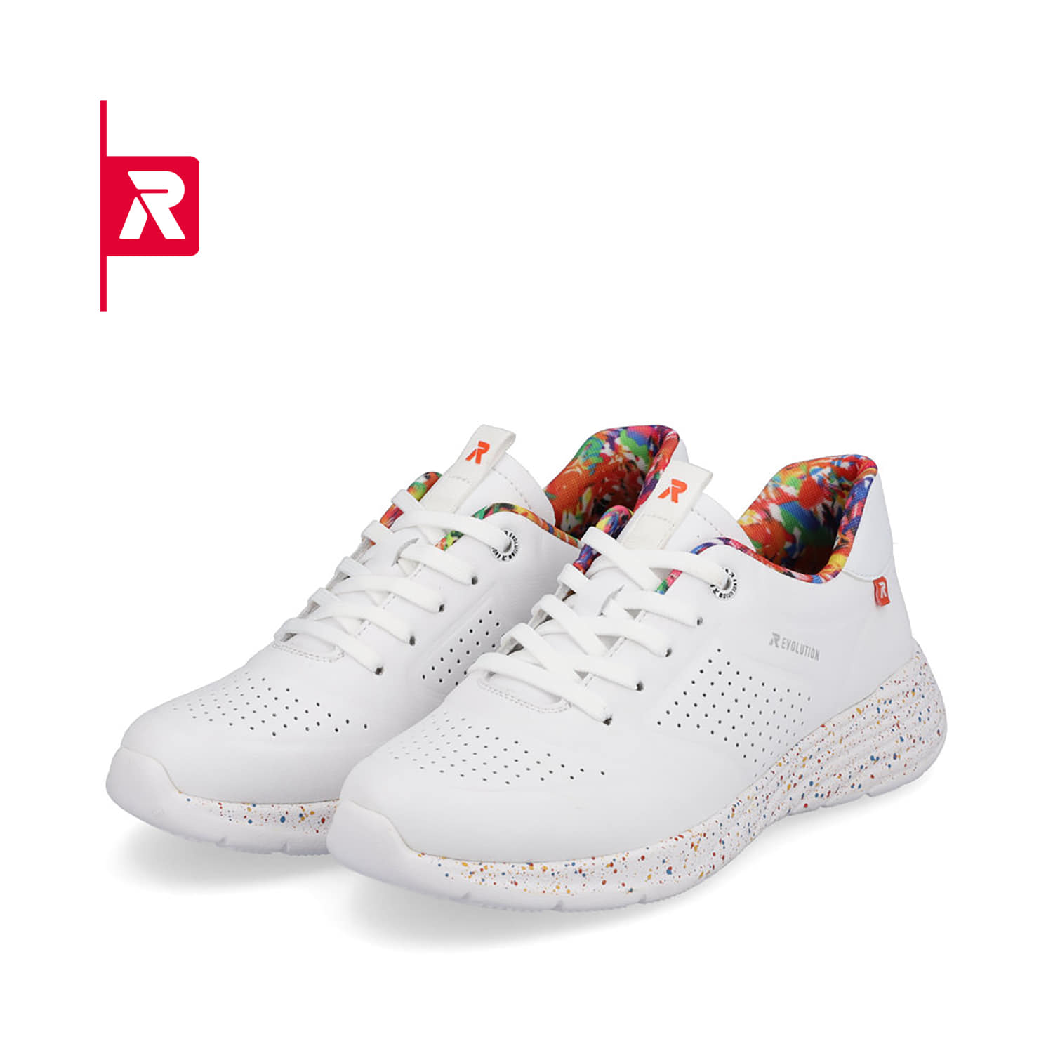 Rieker EVOLUTION Damen Sneaker swan-white rainbow