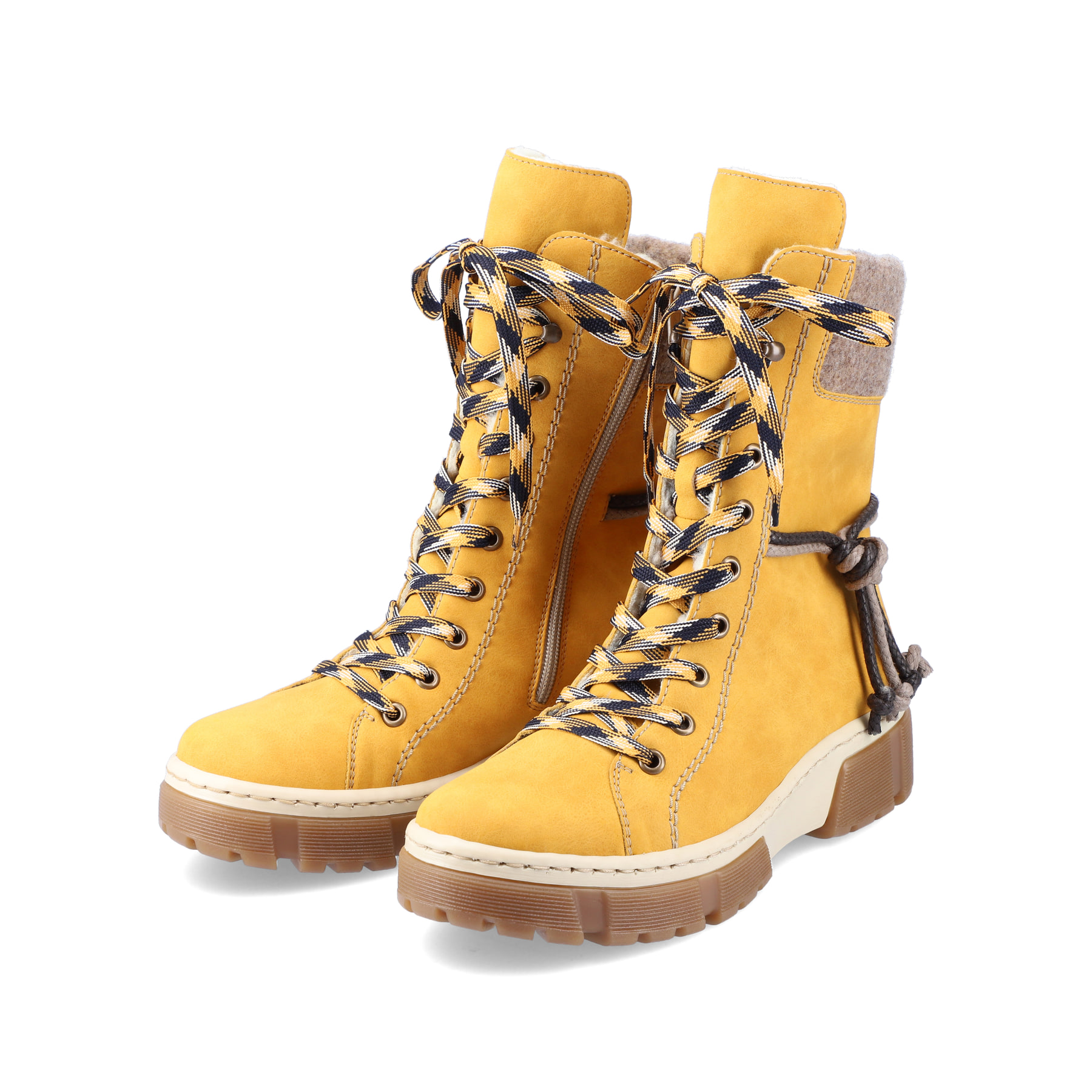 Rieker Damen Schnürstiefel sonnengelb