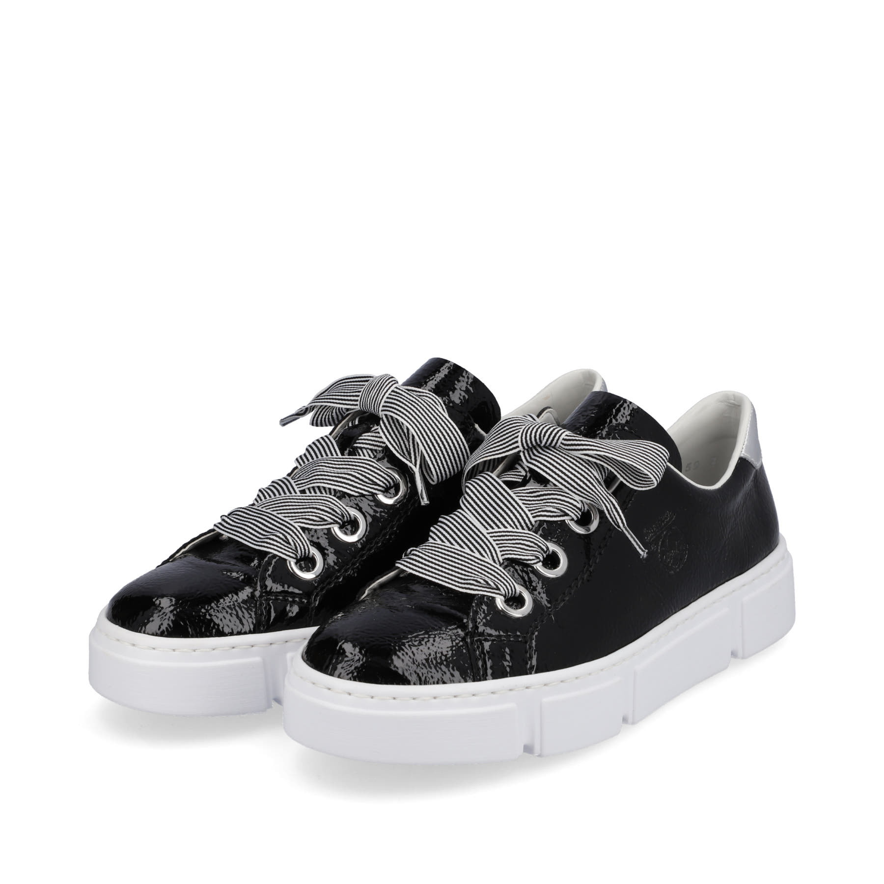 Rieker Damen Sneaker glanzschwarz