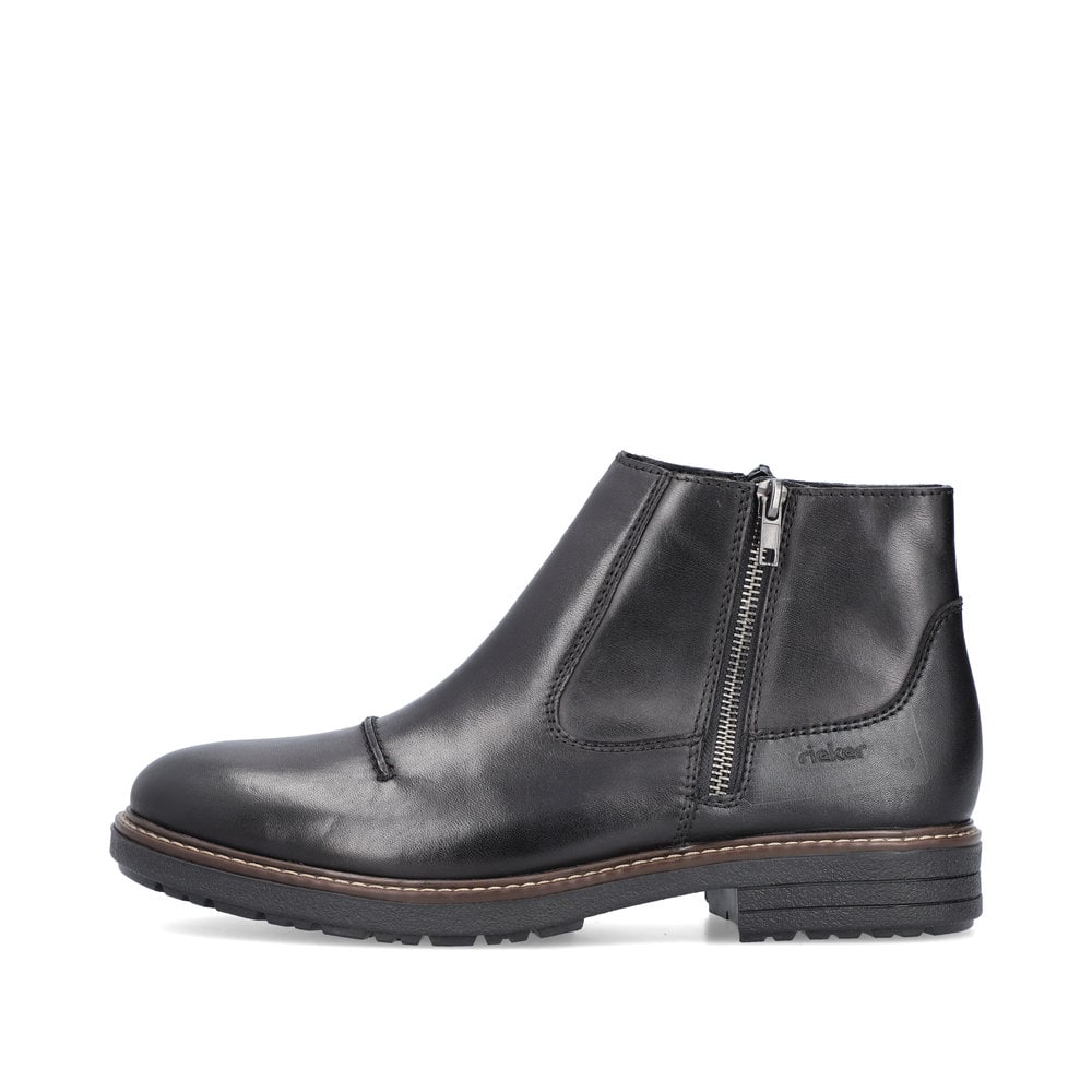 Rieker Herren Kurzstiefel glanzschwarz