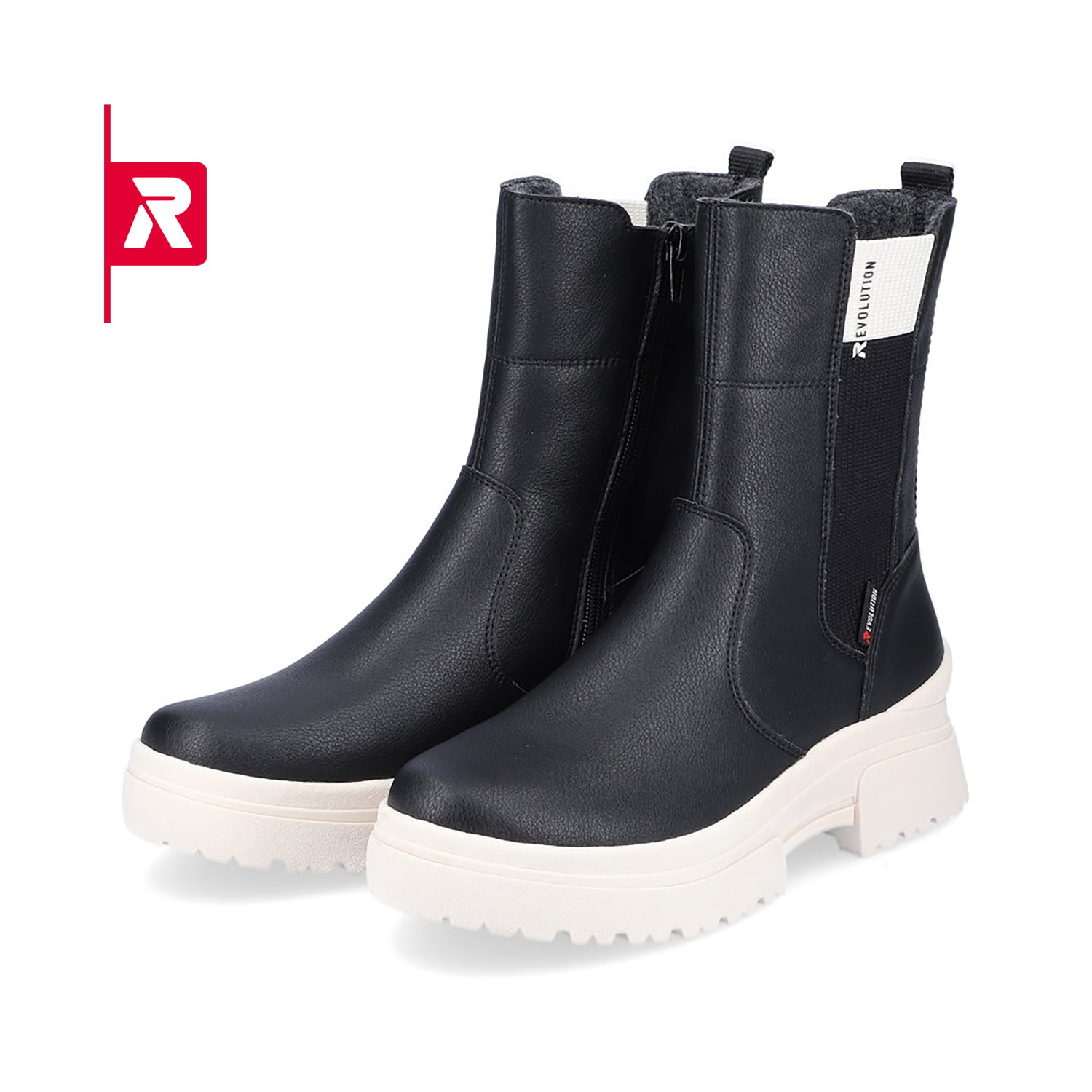 Rieker EVOLUTION Damen Chelsea Boots deep-black off-white