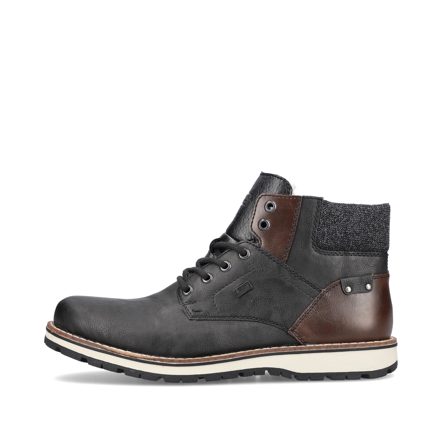 Rieker Herren Schnürstiefel schwarz-braun