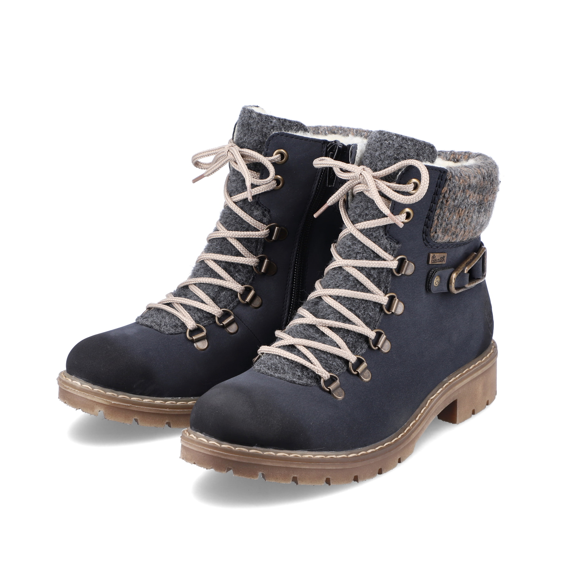 Rieker Damen Schnürstiefel pazifikblau