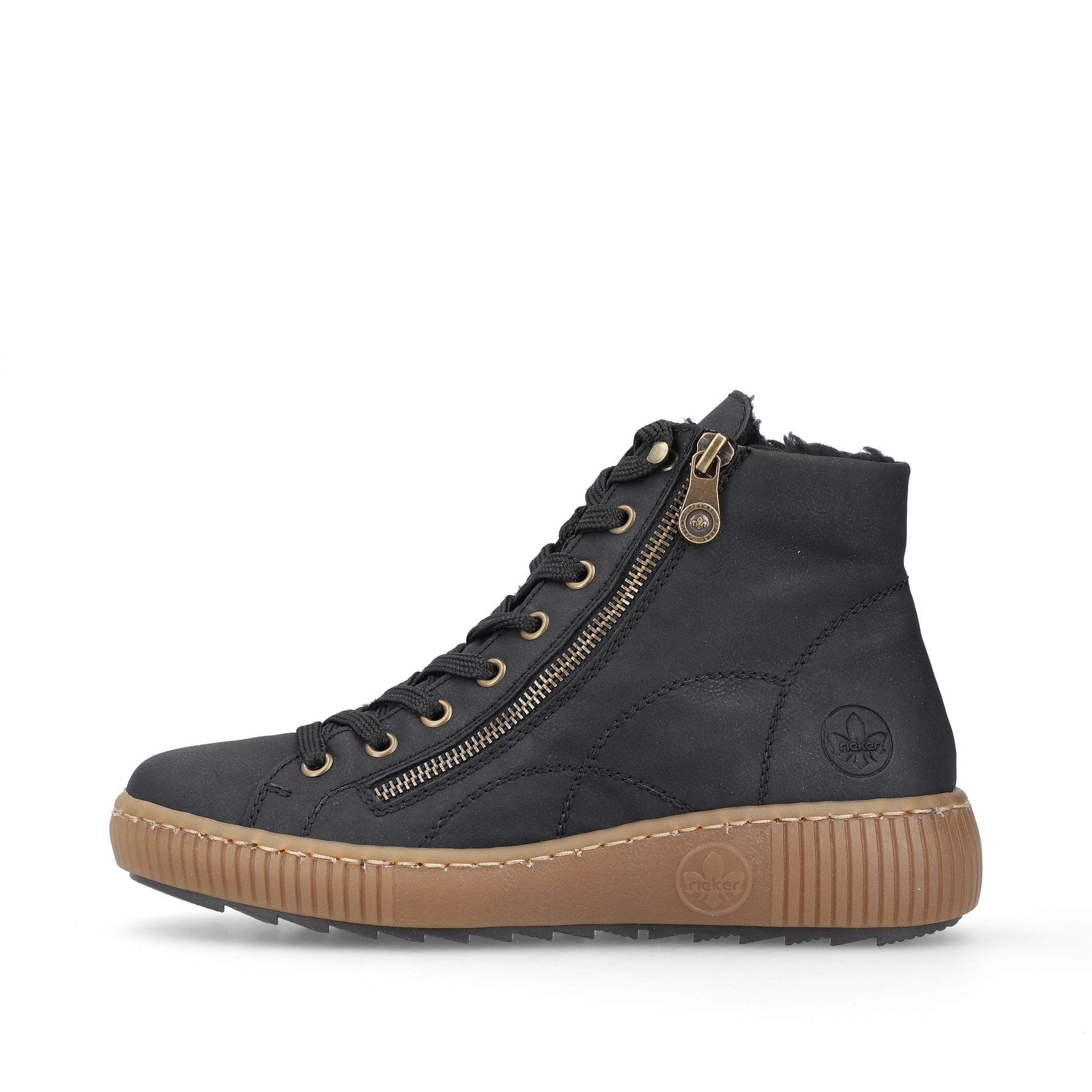Rieker Damen Schnürstiefel asphaltschwarz