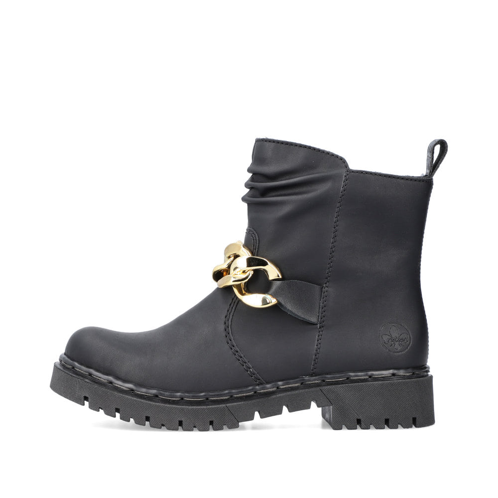 Rieker Damen Biker Boots tiefschwarz