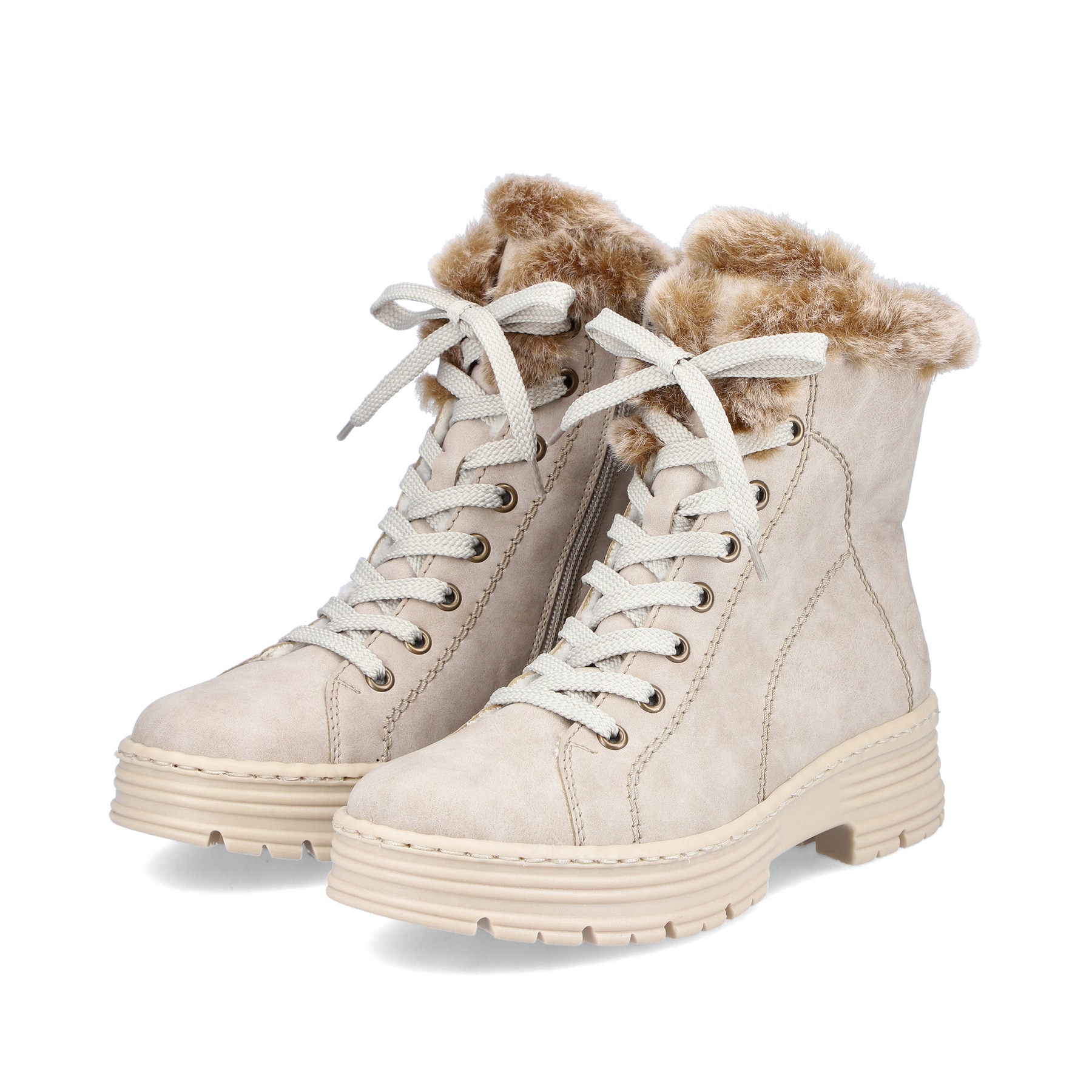Rieker Damen Schnürstiefel hellbeige