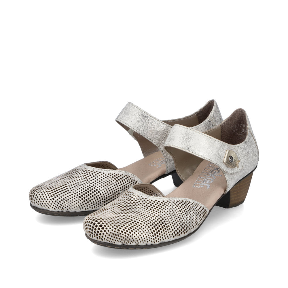 Rieker Damen Pumps cremebeige-silber