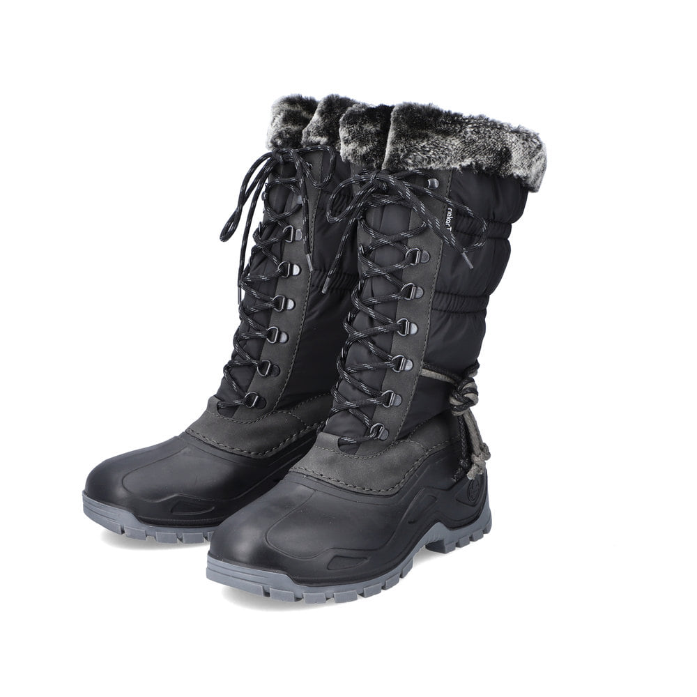 Rieker Damen Hochschaftstiefel tiefschwarz