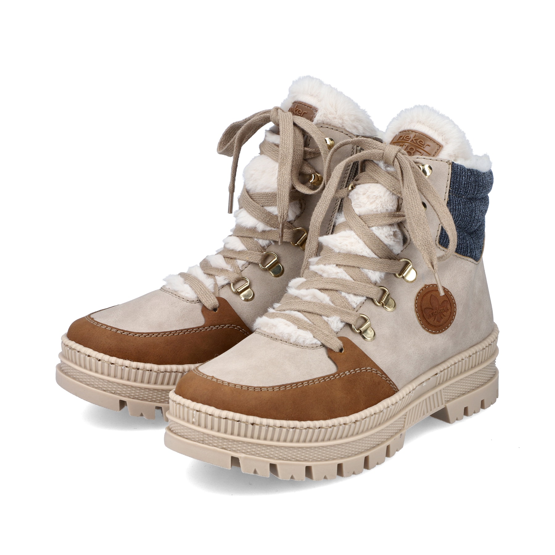 Rieker Damen Schnürstiefel beige-noisette