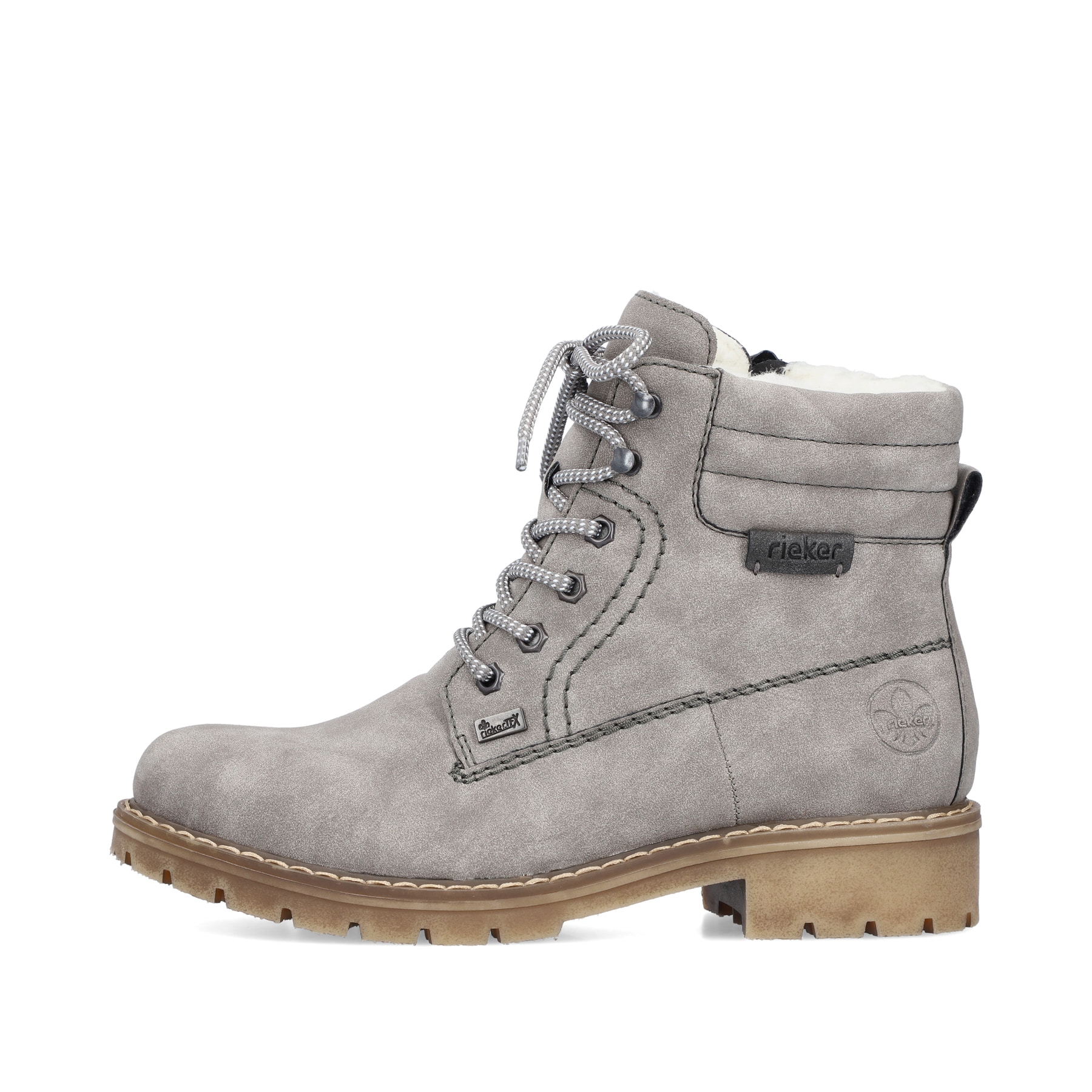 Rieker Damen Schnürstiefel silbergrau