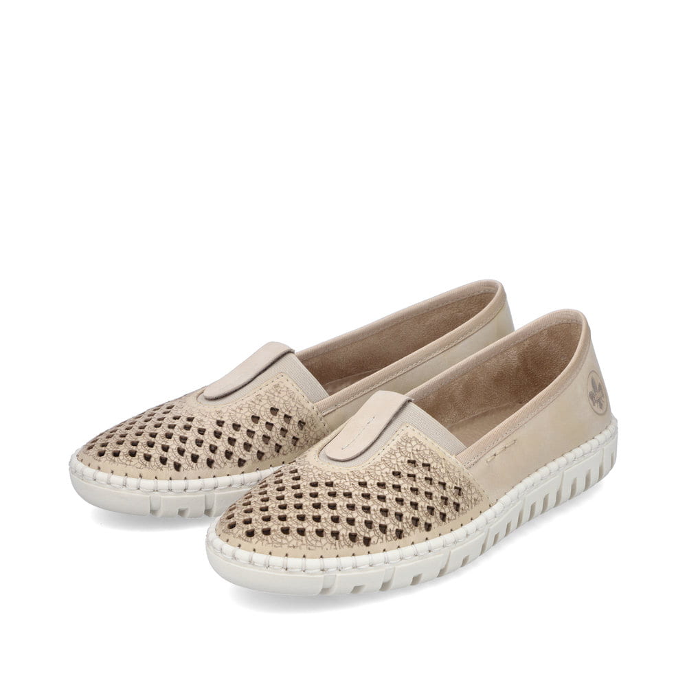 Rieker Damen Ballerinas sandbeige