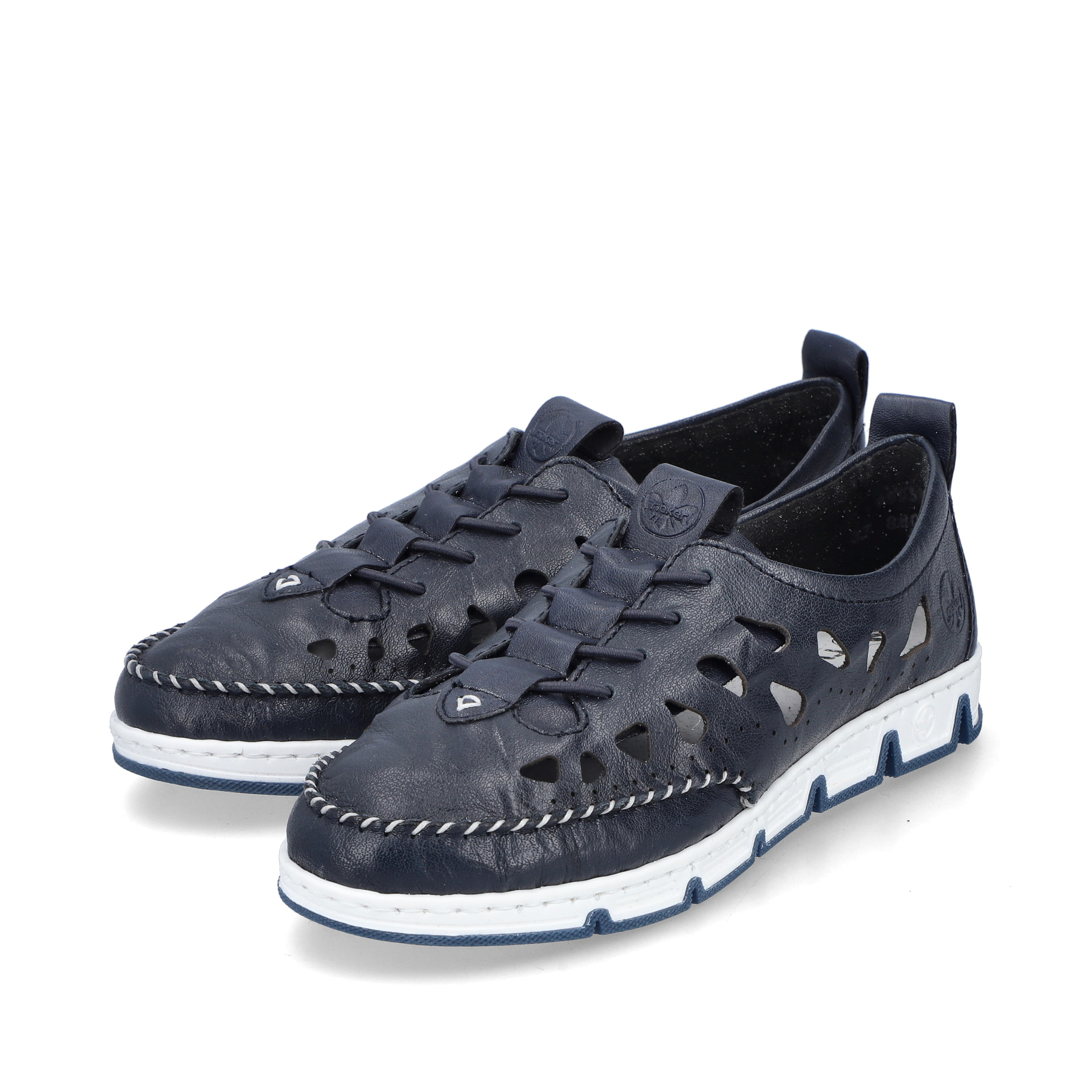 Rieker Damen Slipper stahlblau