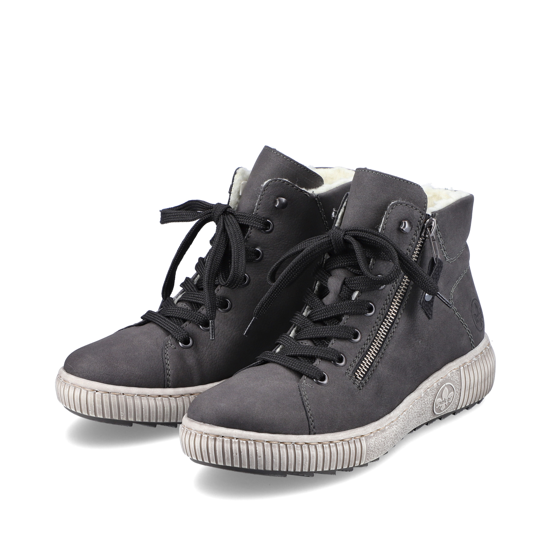 Rieker Damen Schnürschuhe asphaltgrau