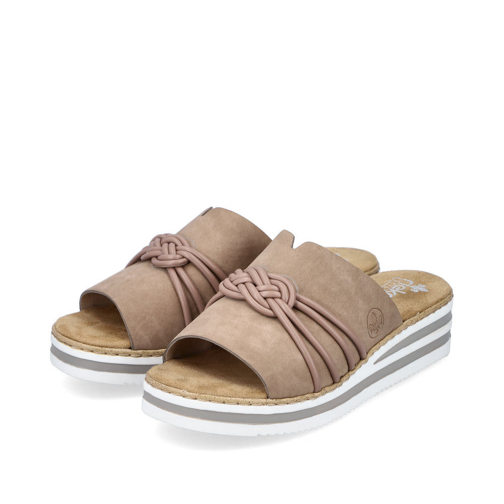 Rieker Damen Pantoletten braunbeige