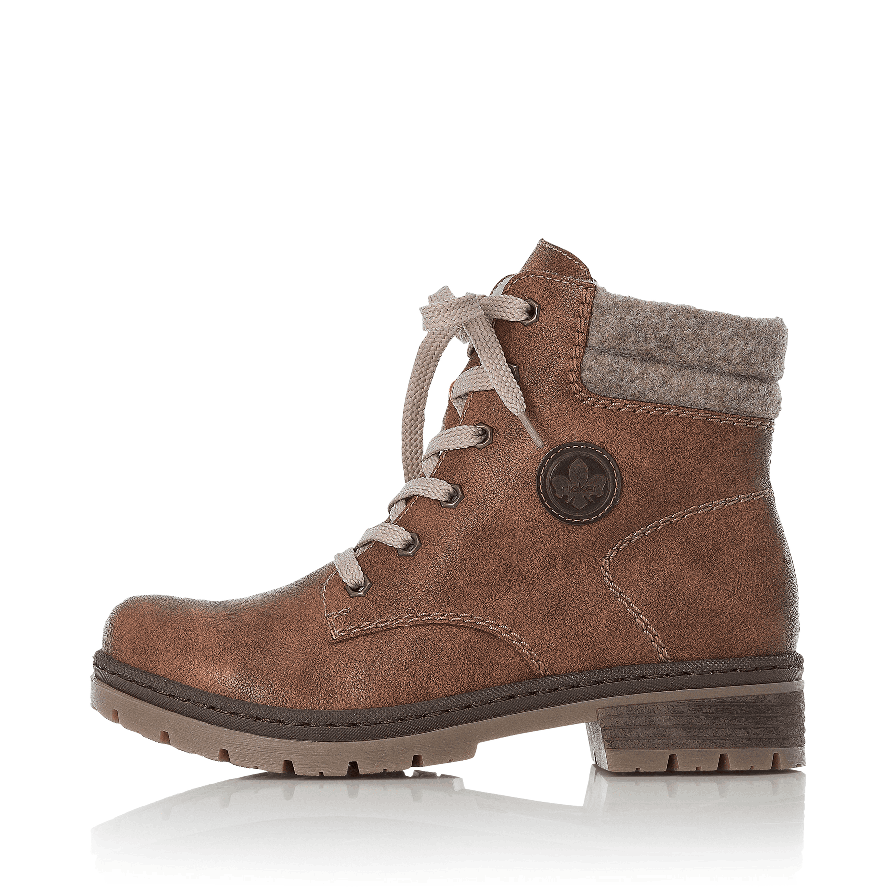 Rieker Damen Schnürstiefel hellbraun