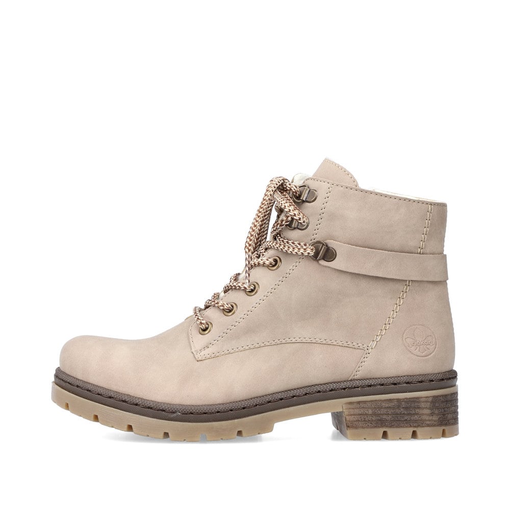 Rieker Damen Schnürstiefel hellbeige