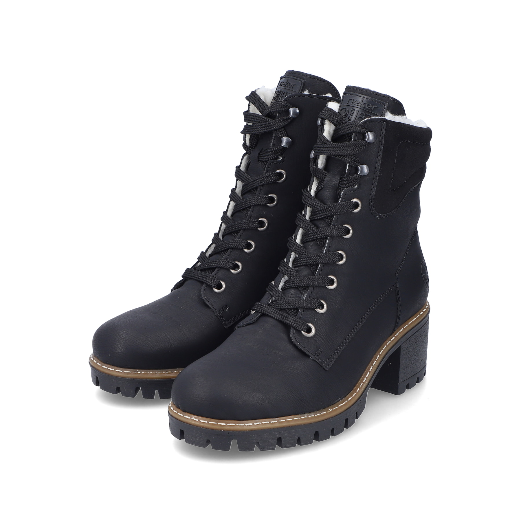 Rieker Damen Schnürstiefel tiefschwarz